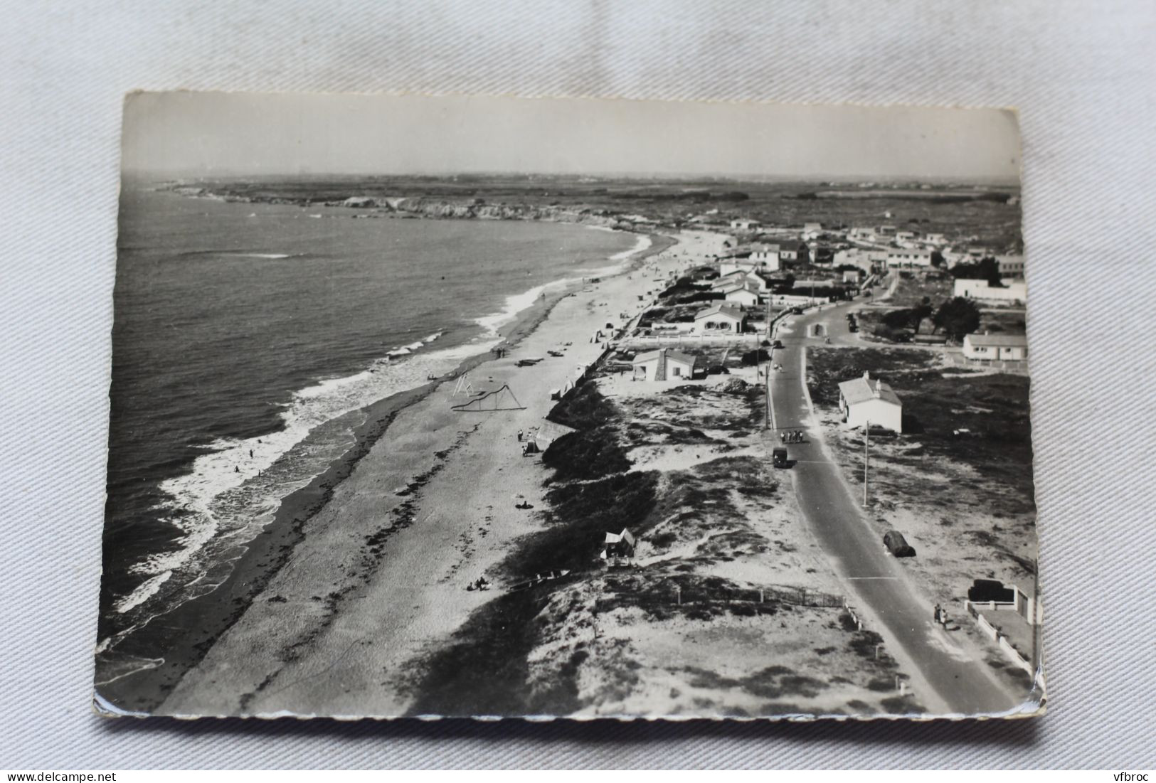 Cpm 1959, Brétignolles sur mer, l'anse de la Parée et la route de la corniche, Vendée 85