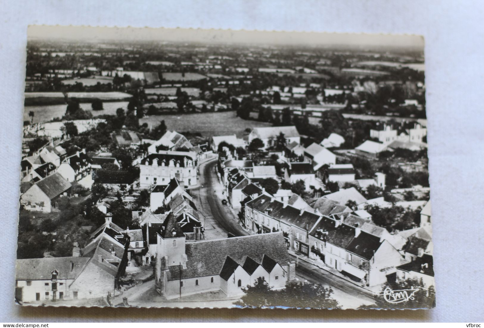 Cpm 1960, Préveranges, vue aérienne, Cher 18