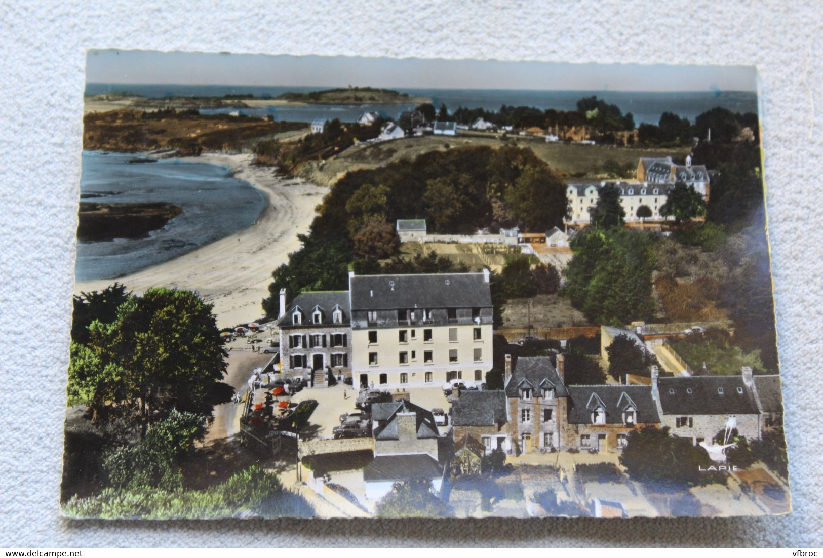 Cpm 1961, Saint Jacut de la mer, l'hôtel Raould, la plage des Haas et la pointe, Cotes d'Armor 22