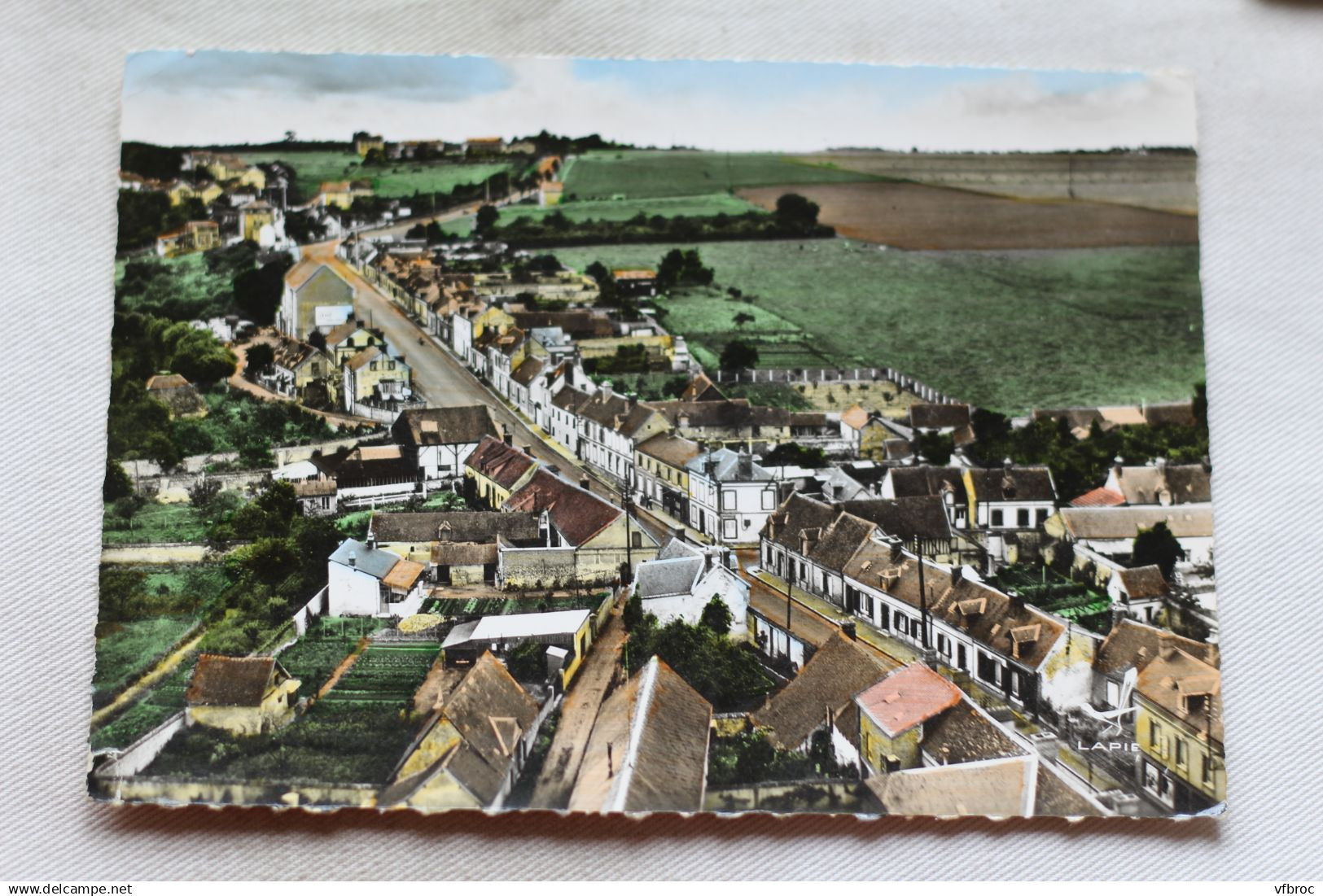 Cpm 1962, en avion au dessus de Tillières sur Avre, côte de Verneuil, Eure 27