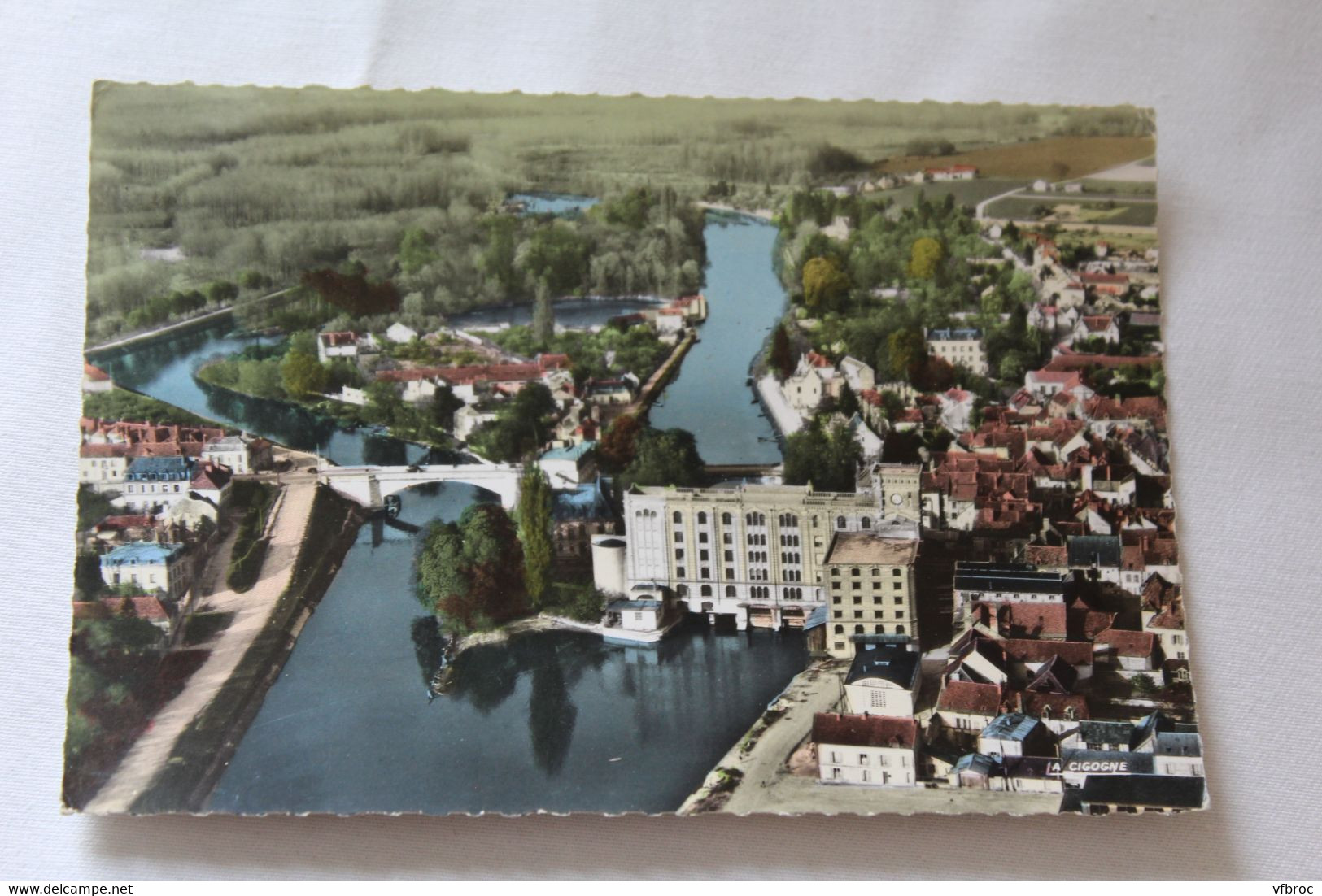 Cpm 1964, en avion sur Nogent sur Seine, Aube 10