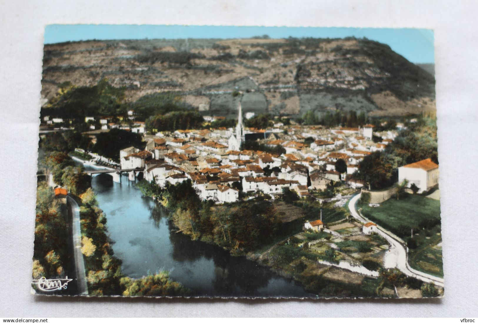 Cpm 1965, Saint Antonin Noble Val, la ville dans son nid, vue aérienne, Tarn et Garonne 82