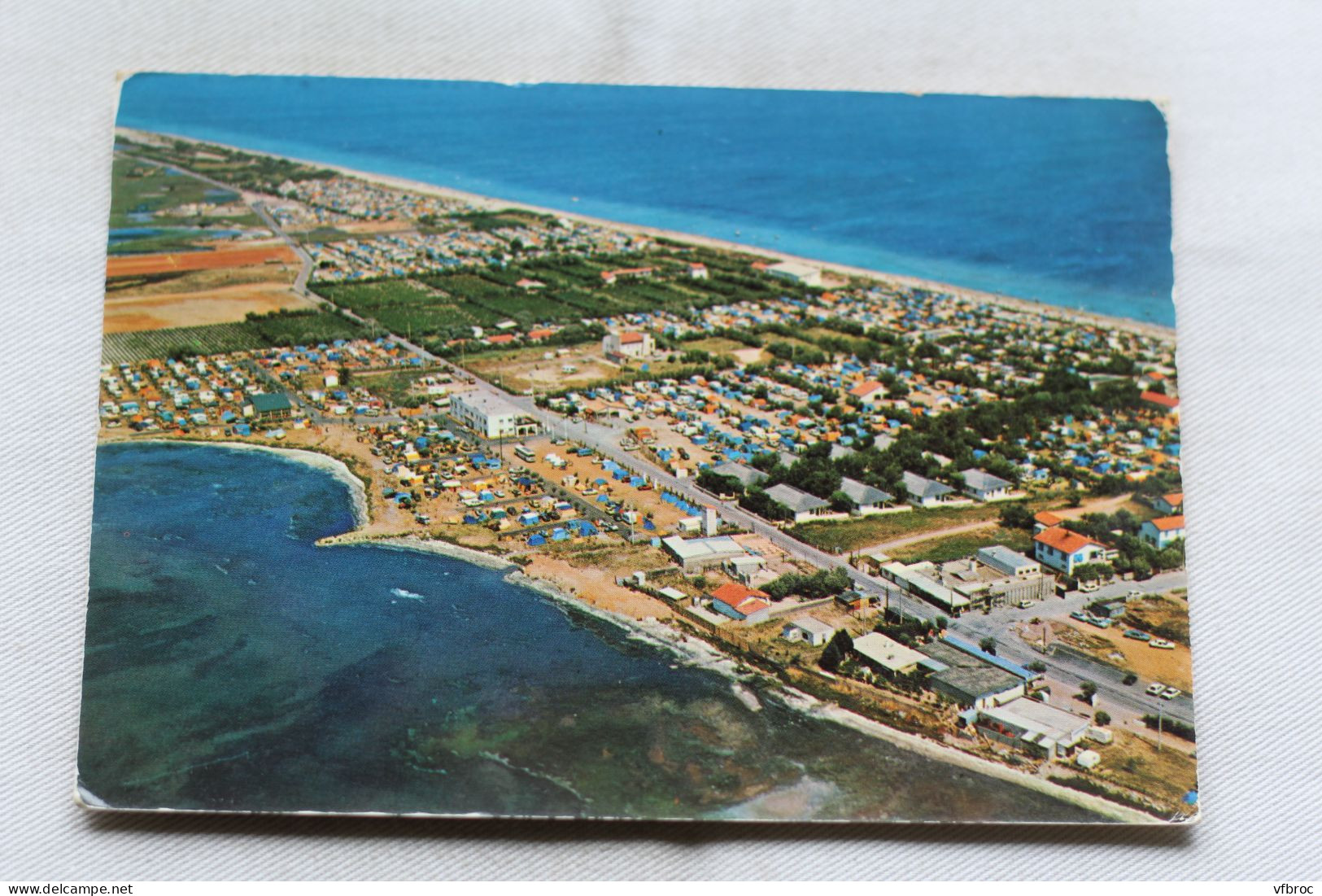 Cpm 1975, Frontignan plage, Tahiti camping, vue aérienne, Hérault 34