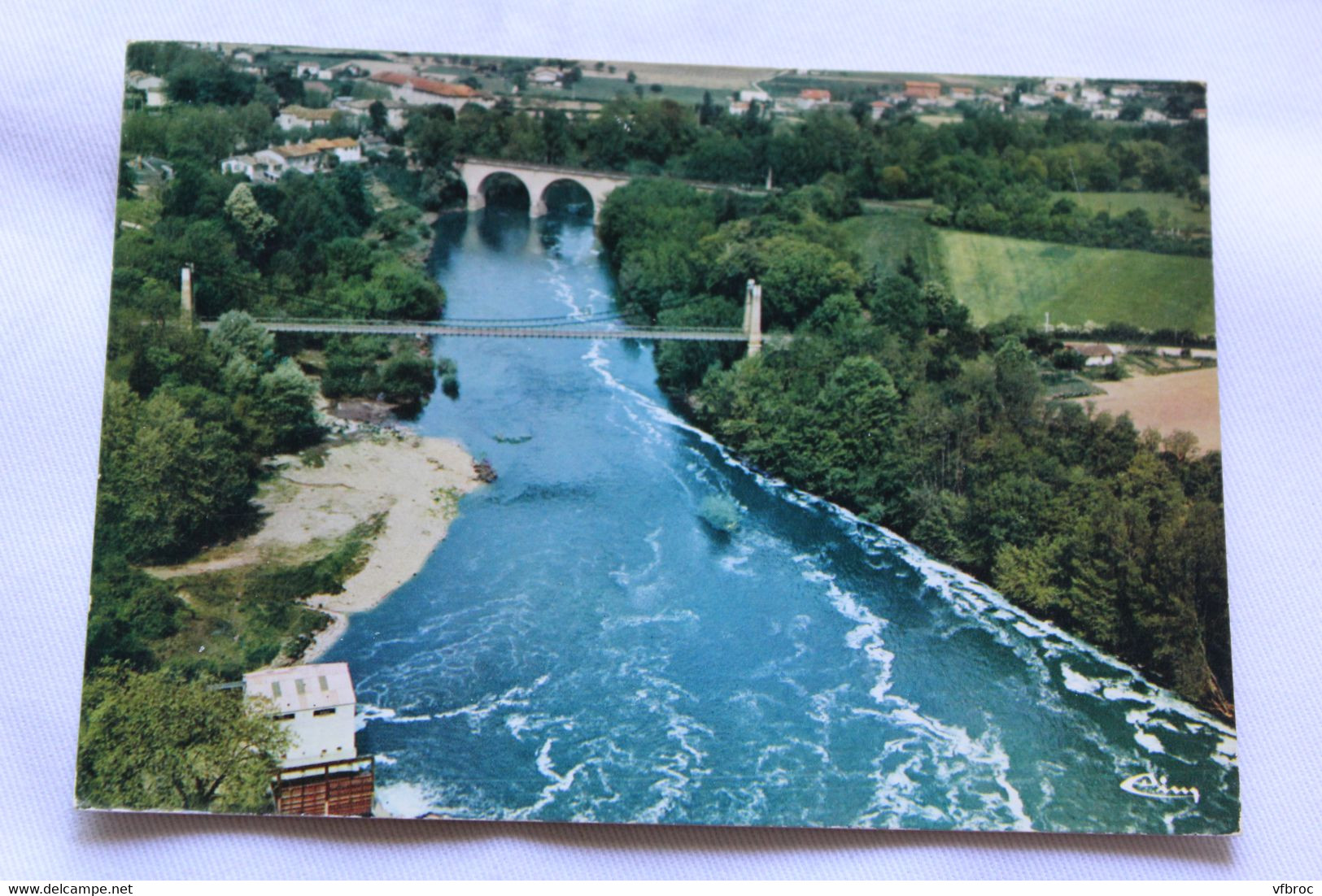 Cpm 1985, Saint Sulpice la Pointe, vue générale aérienne, les ponts sur l'Agout, Tarn 81