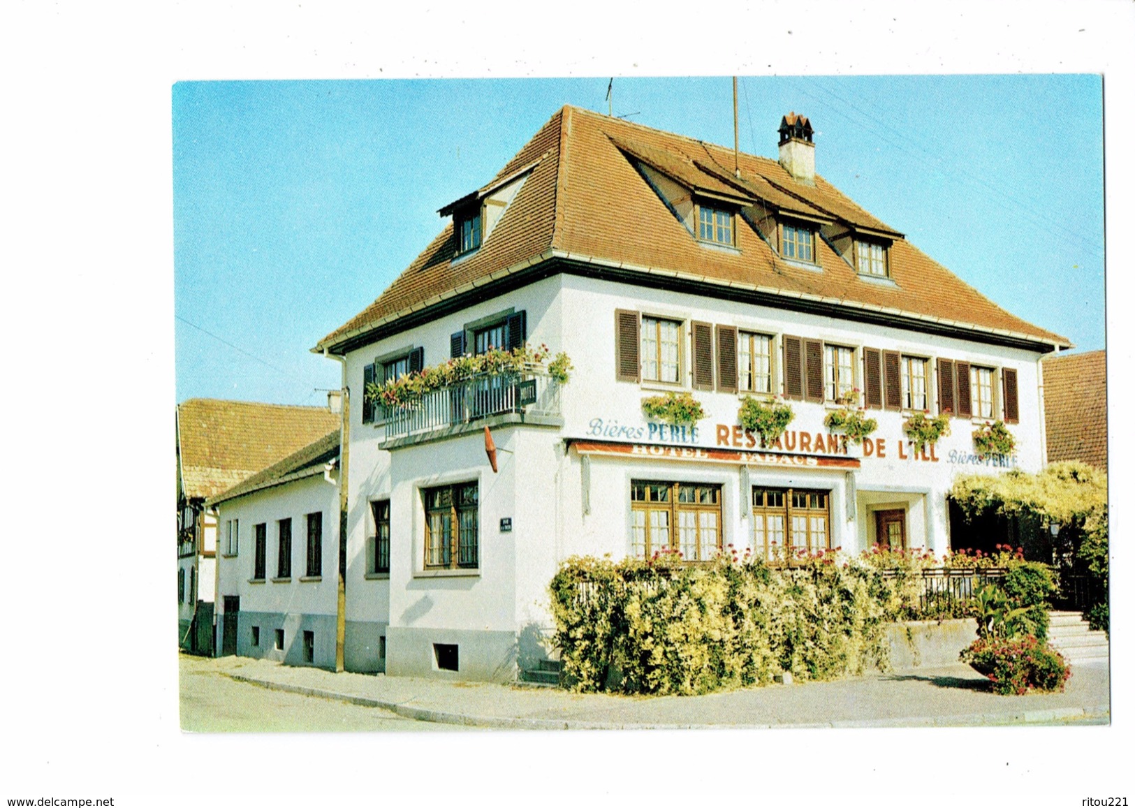 cpm - 67 - Ebersmunster - HOTEL RESTAURANT DE L'ILL - Bières PERLE - tabac