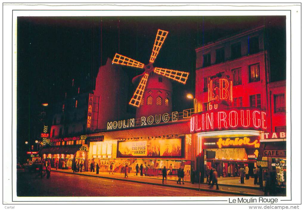 CPM - 75 - PARIS, la nuit - Le Moulin Rouge