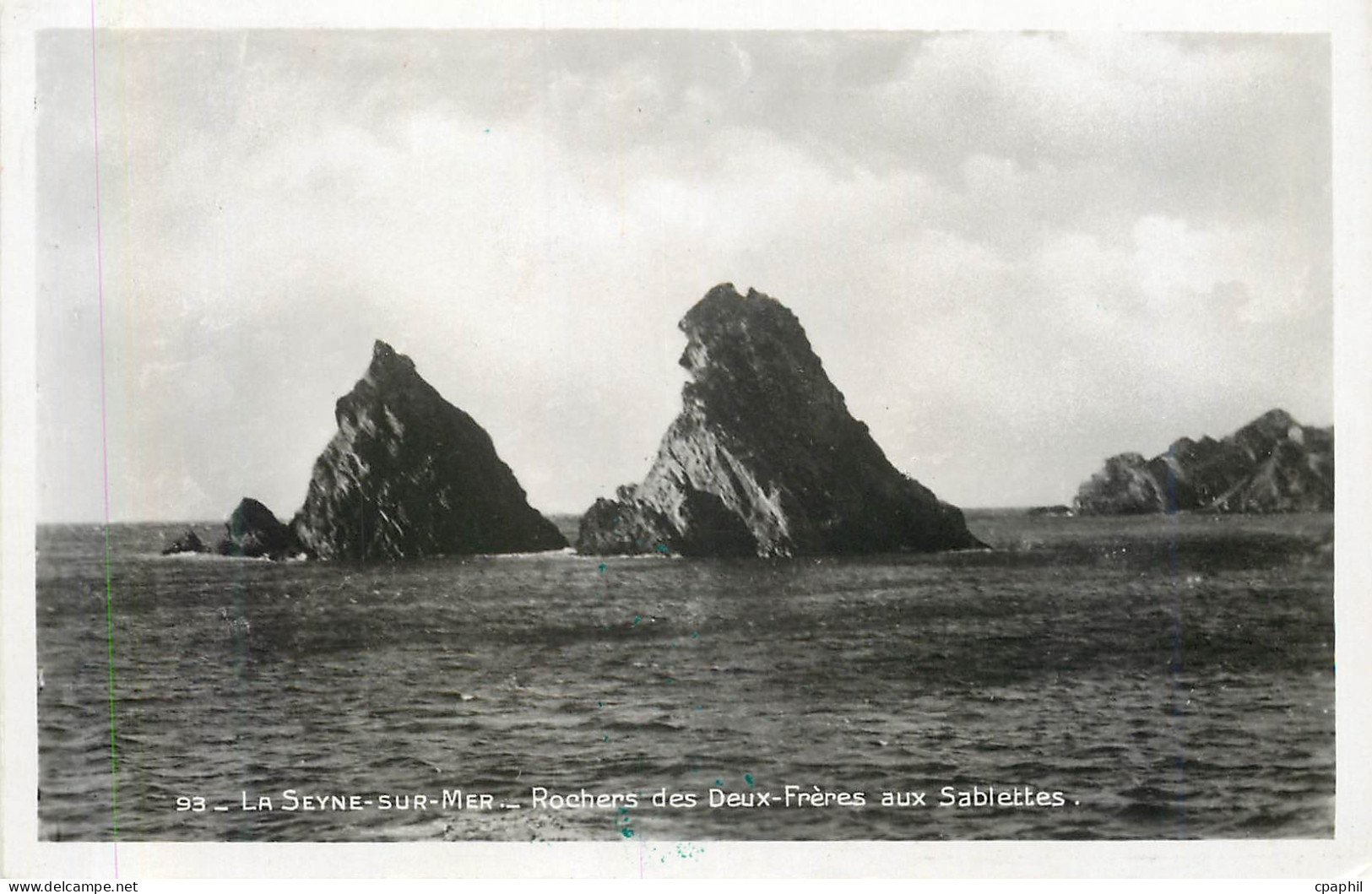 CPM 93 la seyne sur mer rochers des deux freres aux sablettes