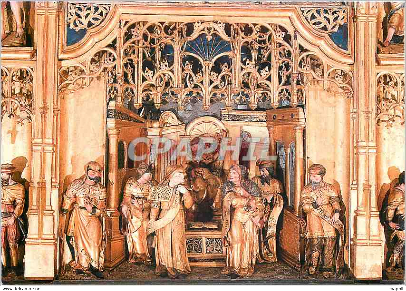 CPM Abbaye de Baume les Messieurs XIe XIVe siecle Le retable retaure de l'Eglise Abbatiale