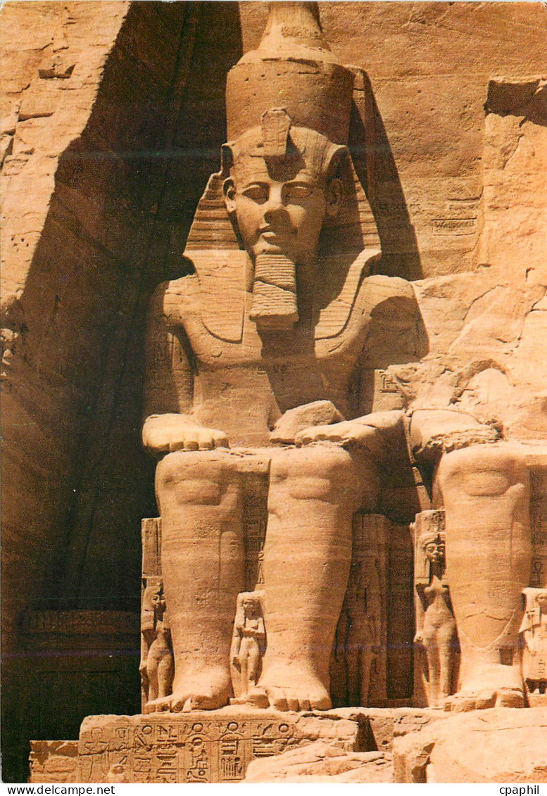 CPM Abou Simbel Rock Temple of Ramses ii Partial view of the Gigantic Statues