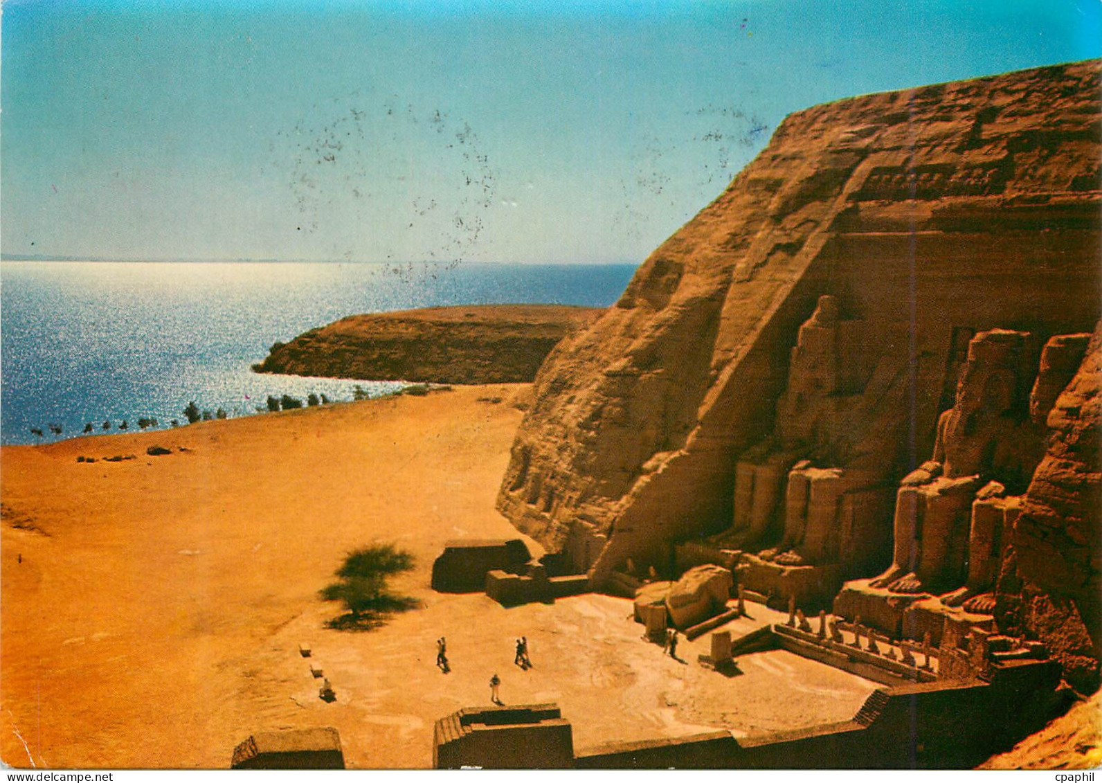 CPM Abou Simbel Rock Temple of Ramses ii Partial view of the Gigantic statues
