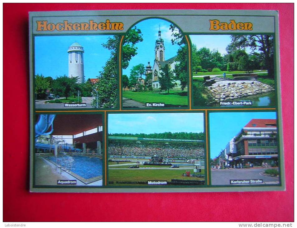 CPM ALLEMAGNE HOCKENHEIM  MULTI VUES  WASSERTURM  EV KIRCHE  FR EBERT PARK  AQUADROM  MOTODROM KARLSRUHER STRASSE