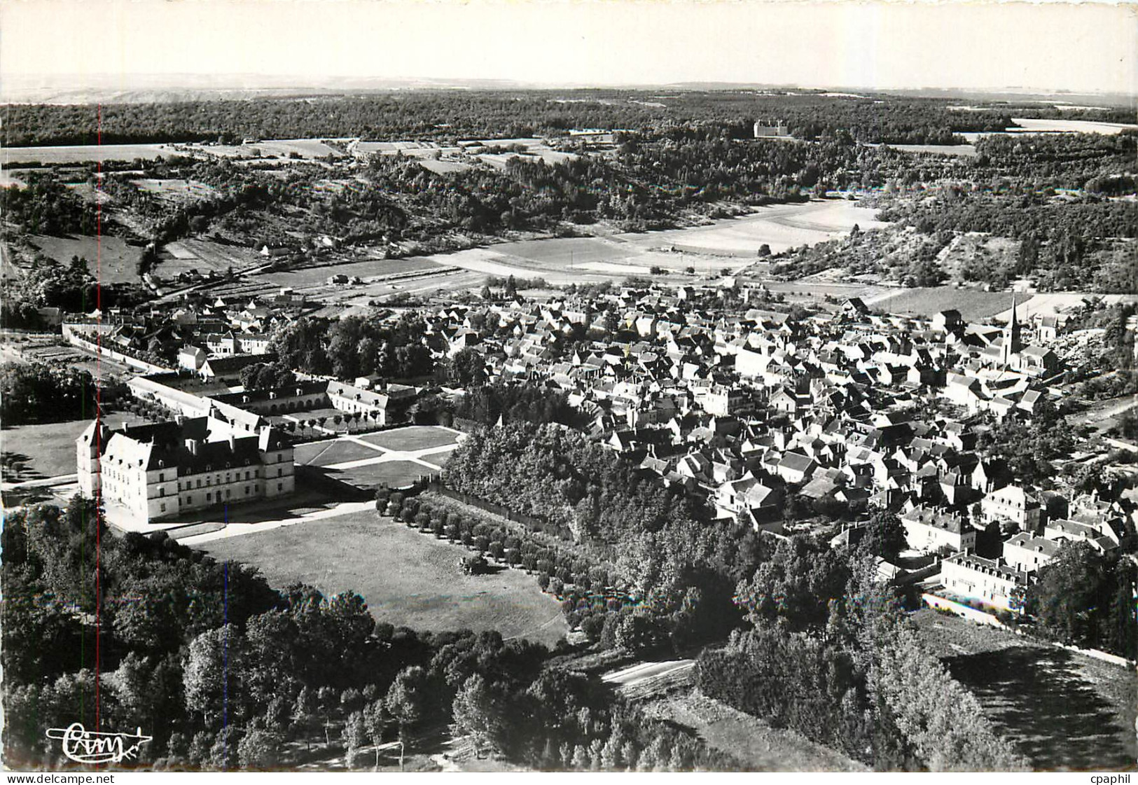 CPM Ancy le Franc Yonne Vue aerienne et le Chateau des Ducs de Clermont Tonnerre