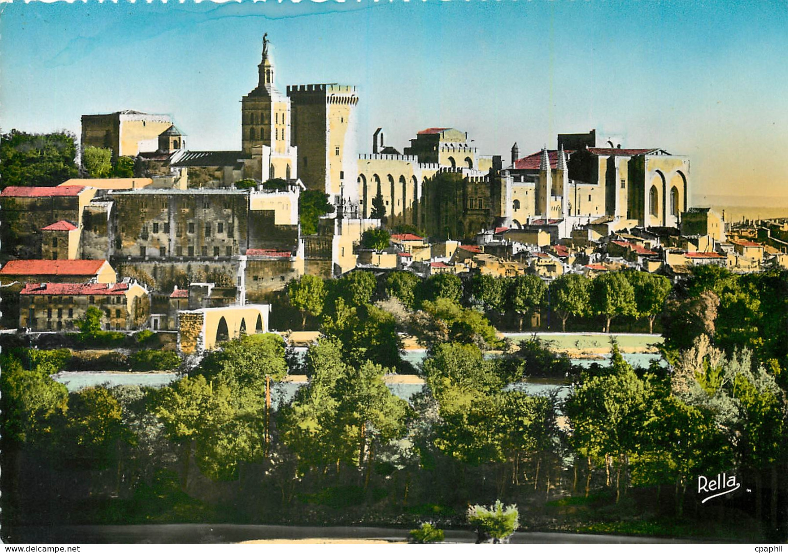 CPM Avignon Vaucluse Le Pont Saint Benezet et le Palais des Papes
