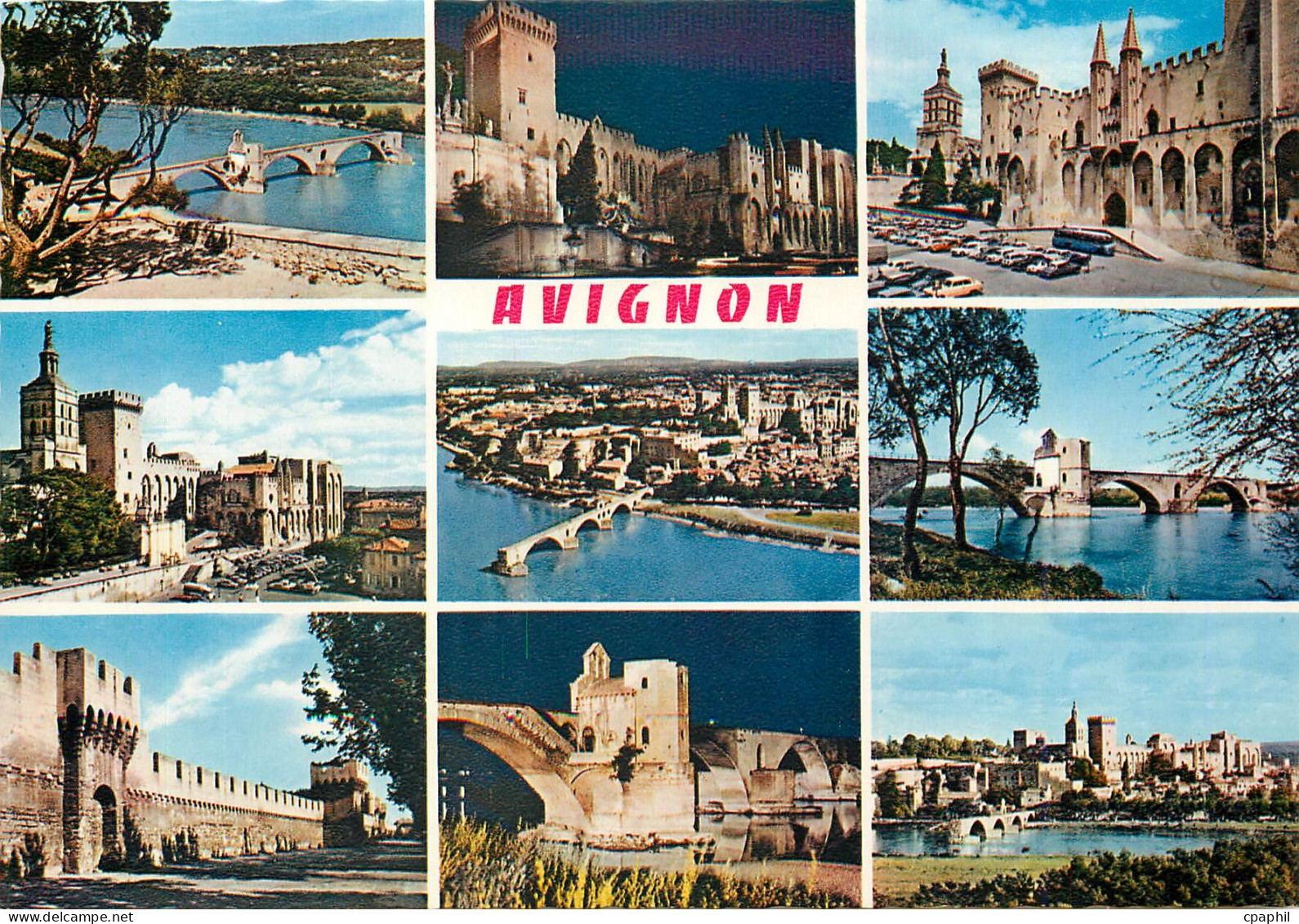 CPM Avignon Vaucluse Pont Saint Benezet Palais des Papes facade occidentale et Tour de la Campagne