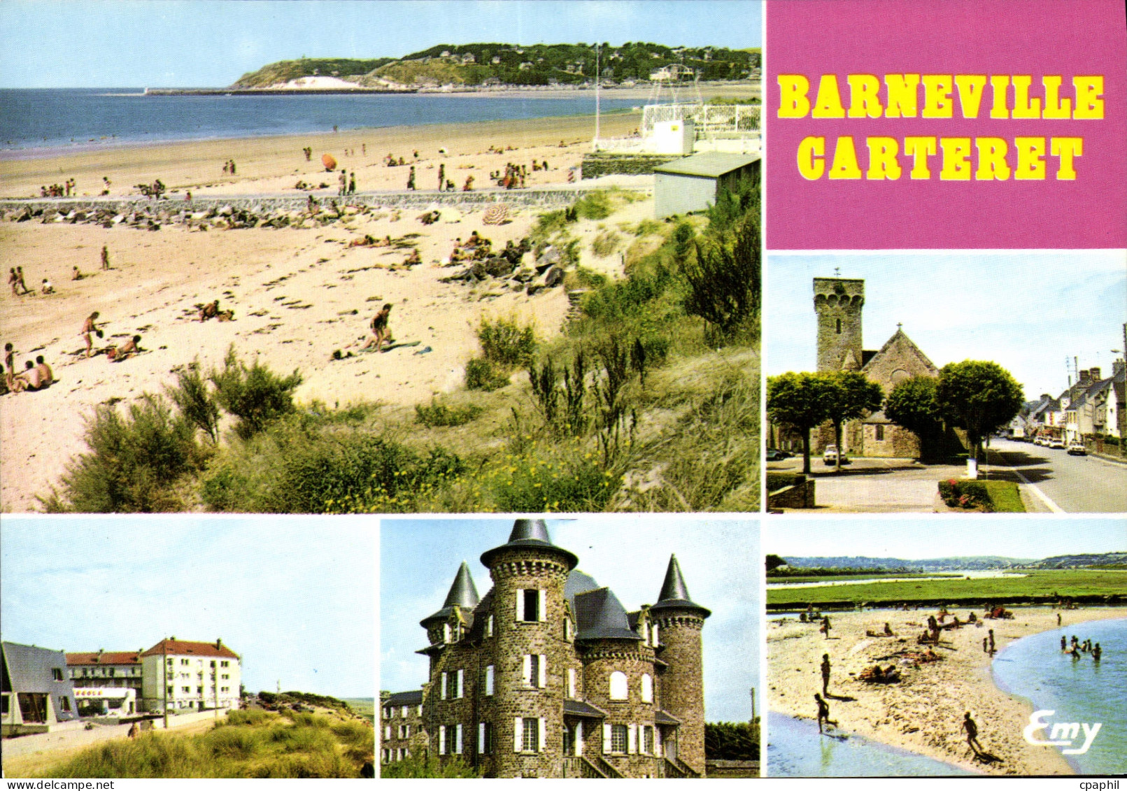 CPM Barneville Carteret Manche La Plage L'Eglise