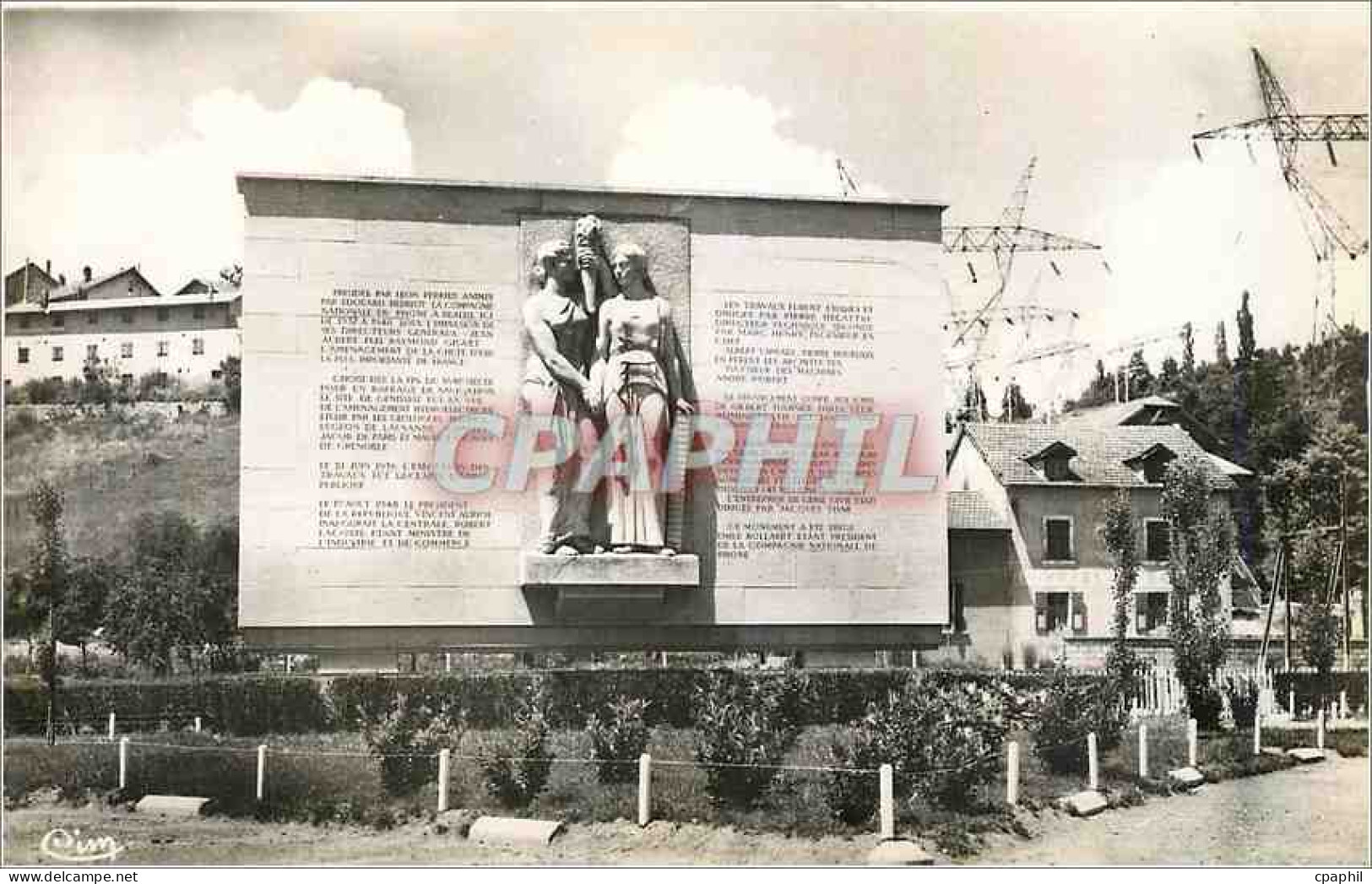 CPM Barrage de Genissiat Ain Monument commemoratif
