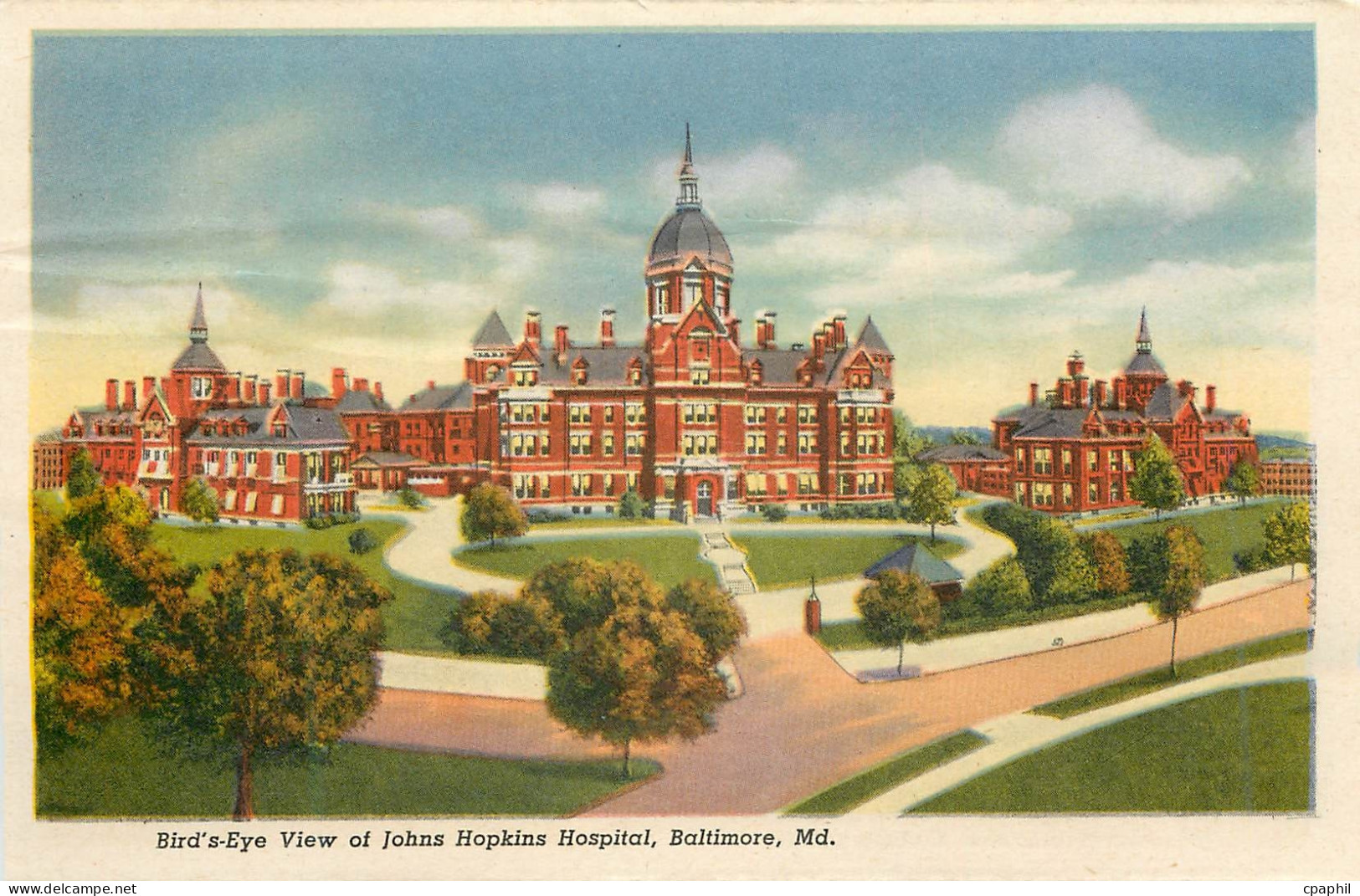 CPM Bird's Eye View of Johns Hopkins Hospital Baltimore Md Pennsylvania Station Baltimore Md