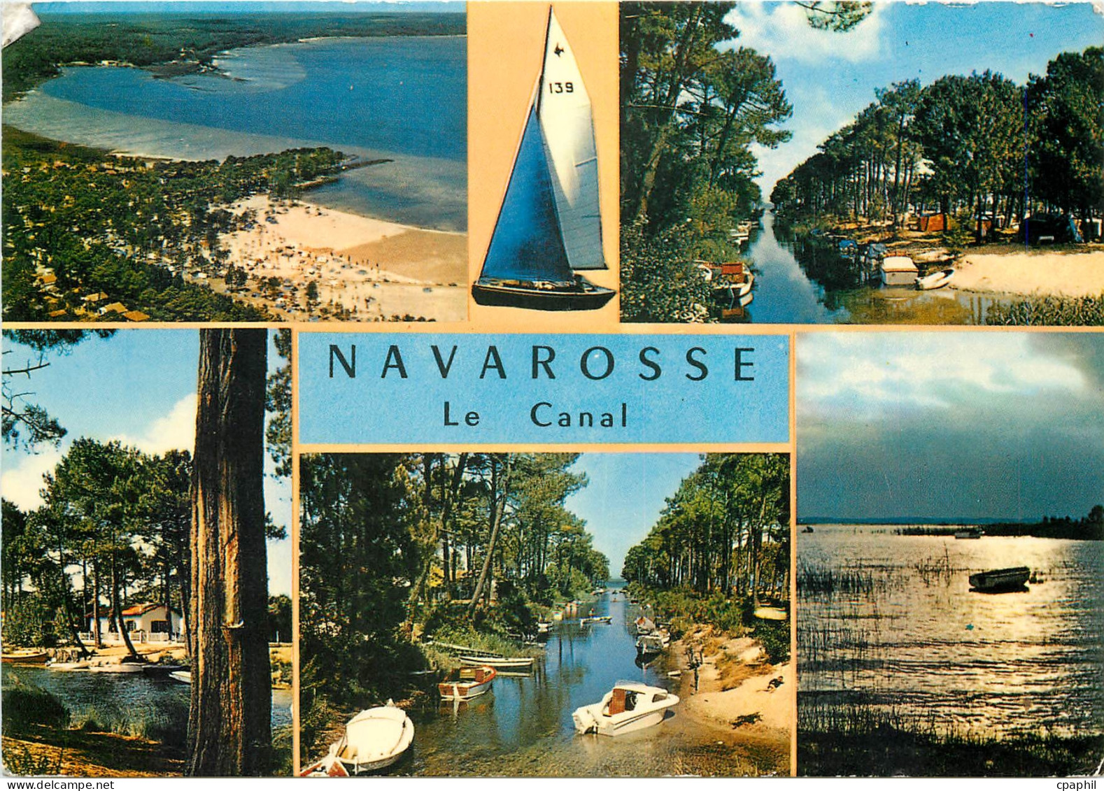 CPM Biscarrosse Navarosse (Landes) Les plages et le canal