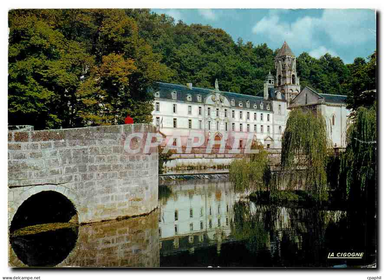 CPM Brantome L'Abbaye et le pont coude