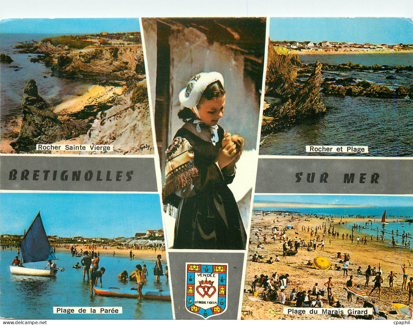 CPM Bretignolles sur Mer (Vendee) Rocher Sainte Vierge Rocher et plage Plage de la paree Marais Girard