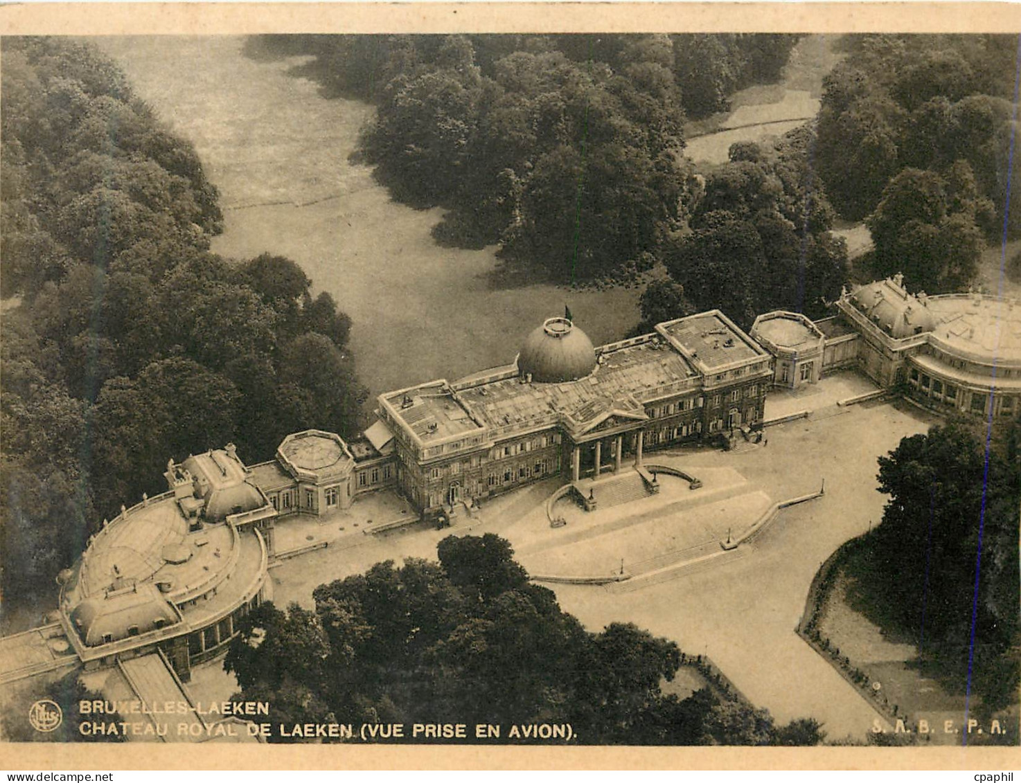 CPM Bruxelles laeken chateau royal de laeken (vue prise en avion)