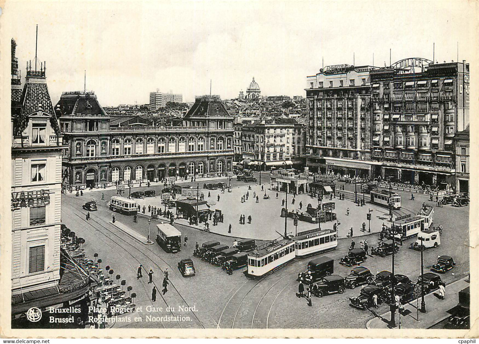 CPM Bruxelles Place Rogier et Gare du Nord Tramway