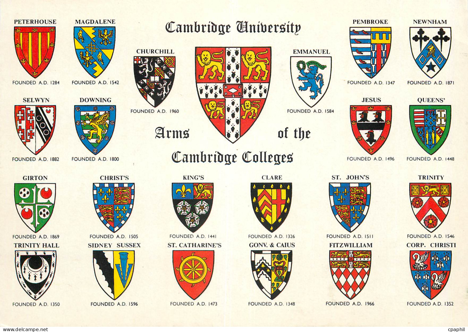 CPM Cambridge University Arms of the Cambridge College