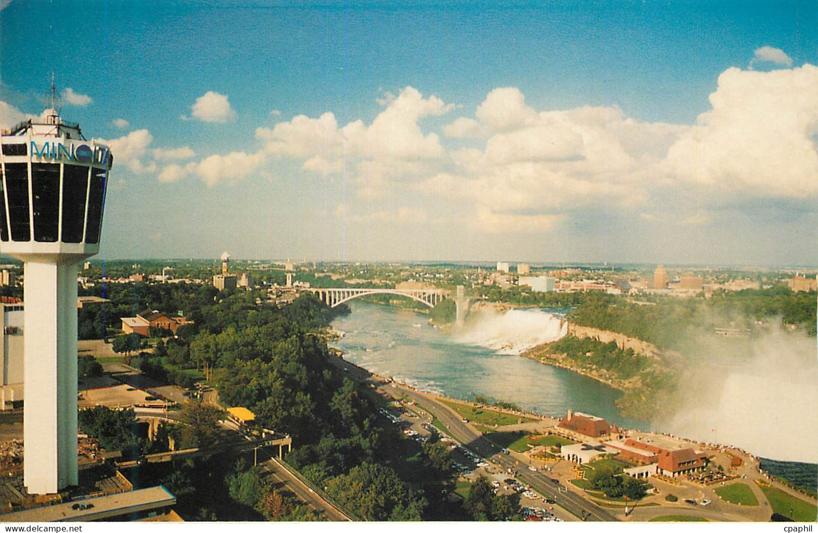 CPM Canada Ontario Niagara Falls La Tour Minolta surveille les Chutes Niagara