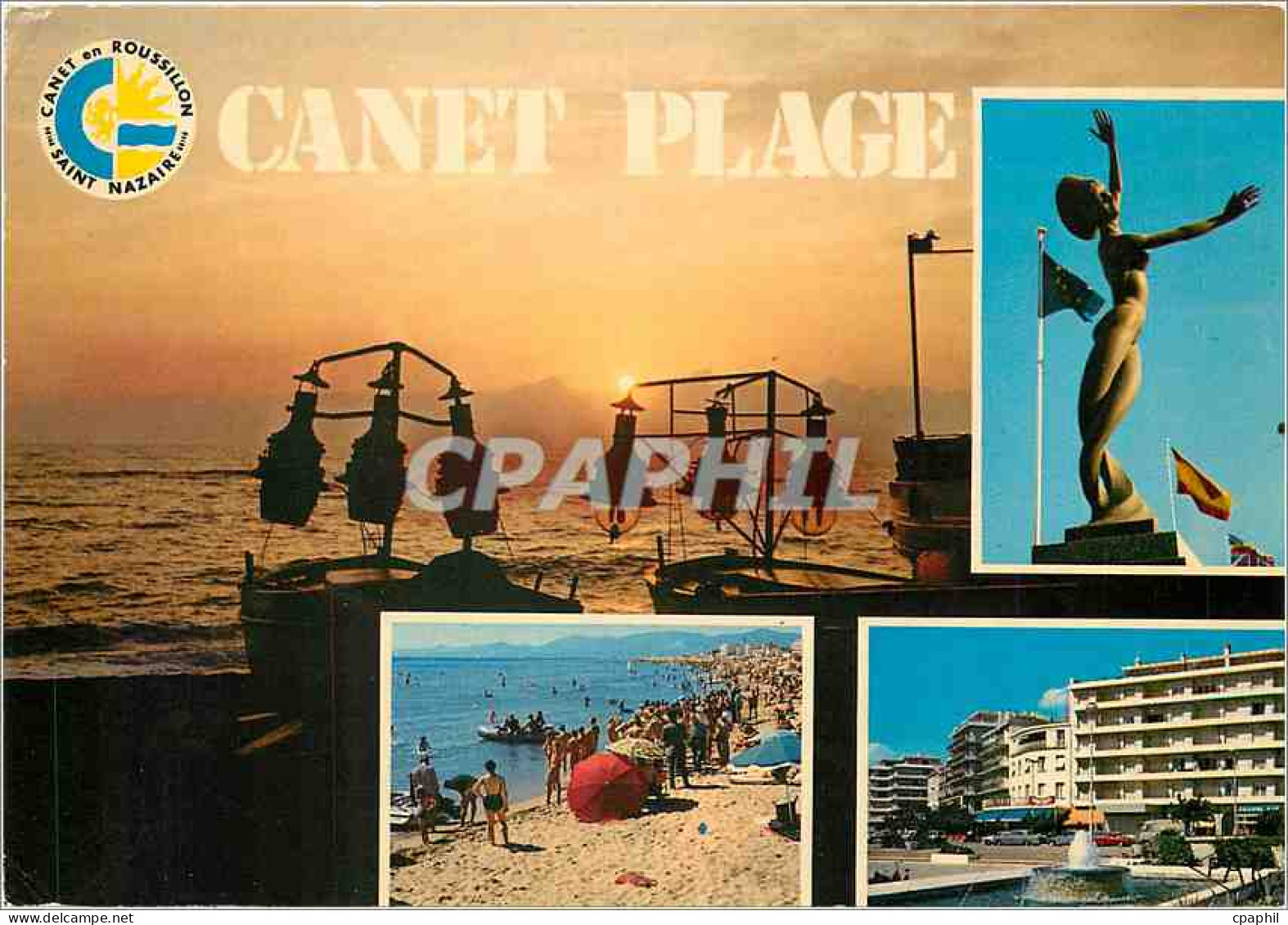 CPM Canet Plage Saint Nazaire en Roussillon Souvenir de la plage radieuse