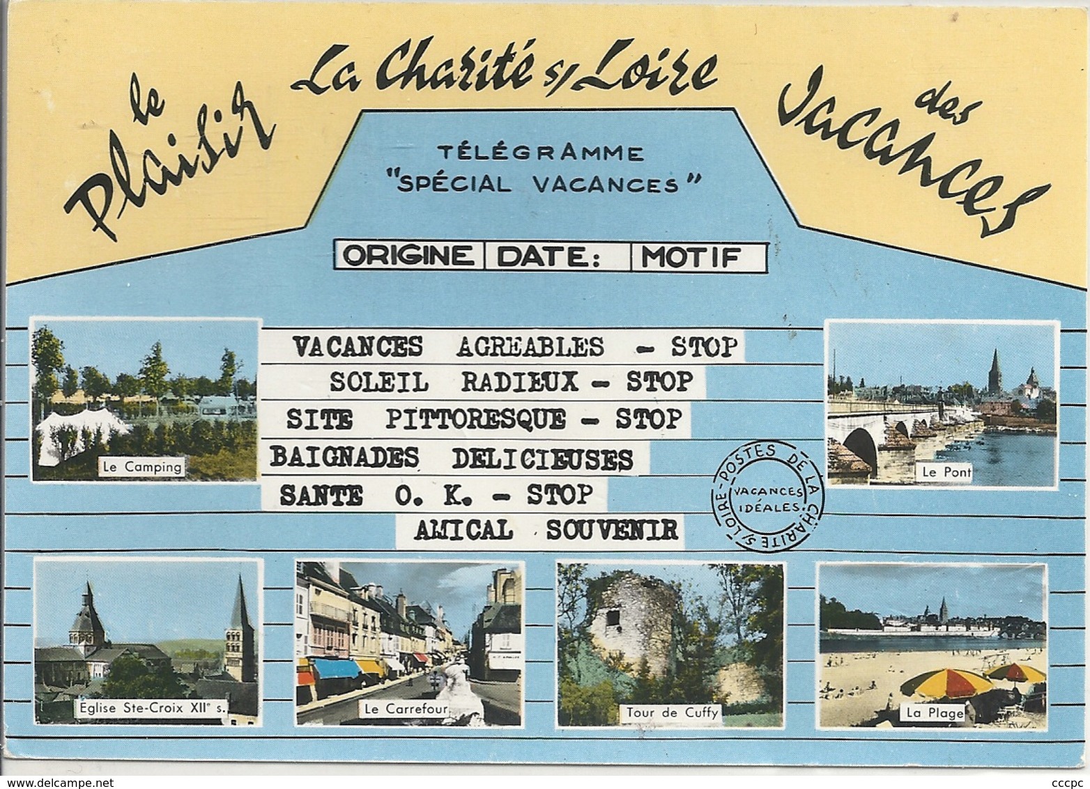 CPM carte télégramme La Charité-sur-Loire vues multiples