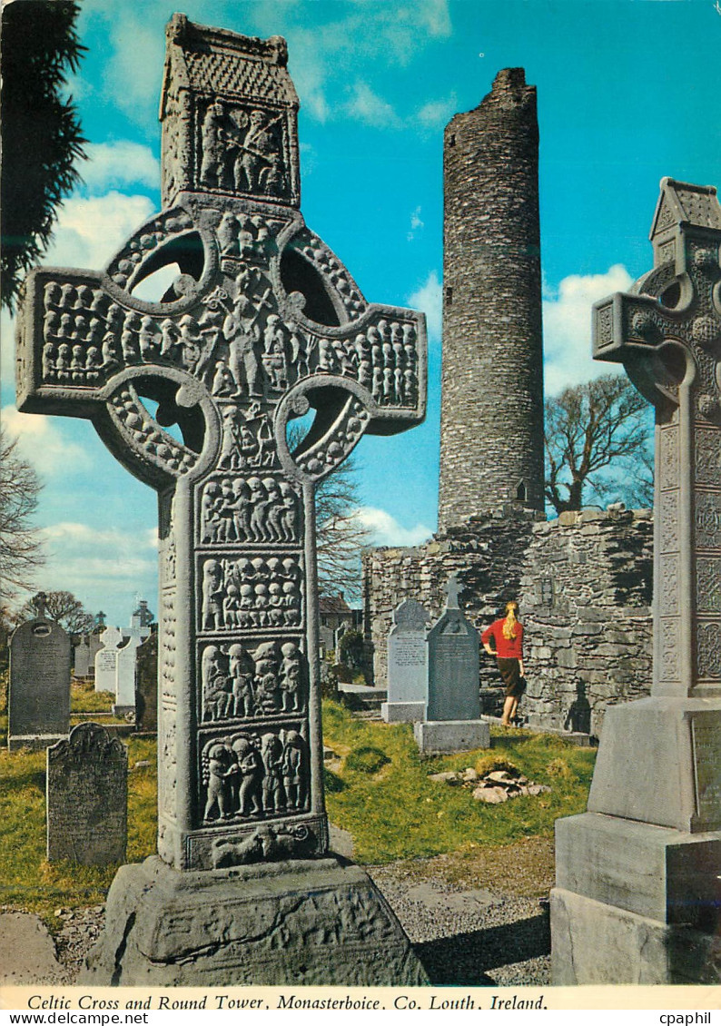 CPM Celtic Cros and Round Tower Monasterboice Co Louth Ireland