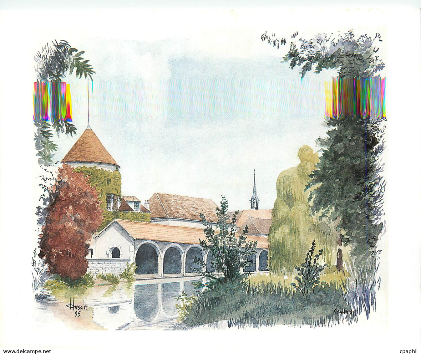 CPM Chablis (Yonne) Le Lavoir de la Ville Eglise Saint Martin