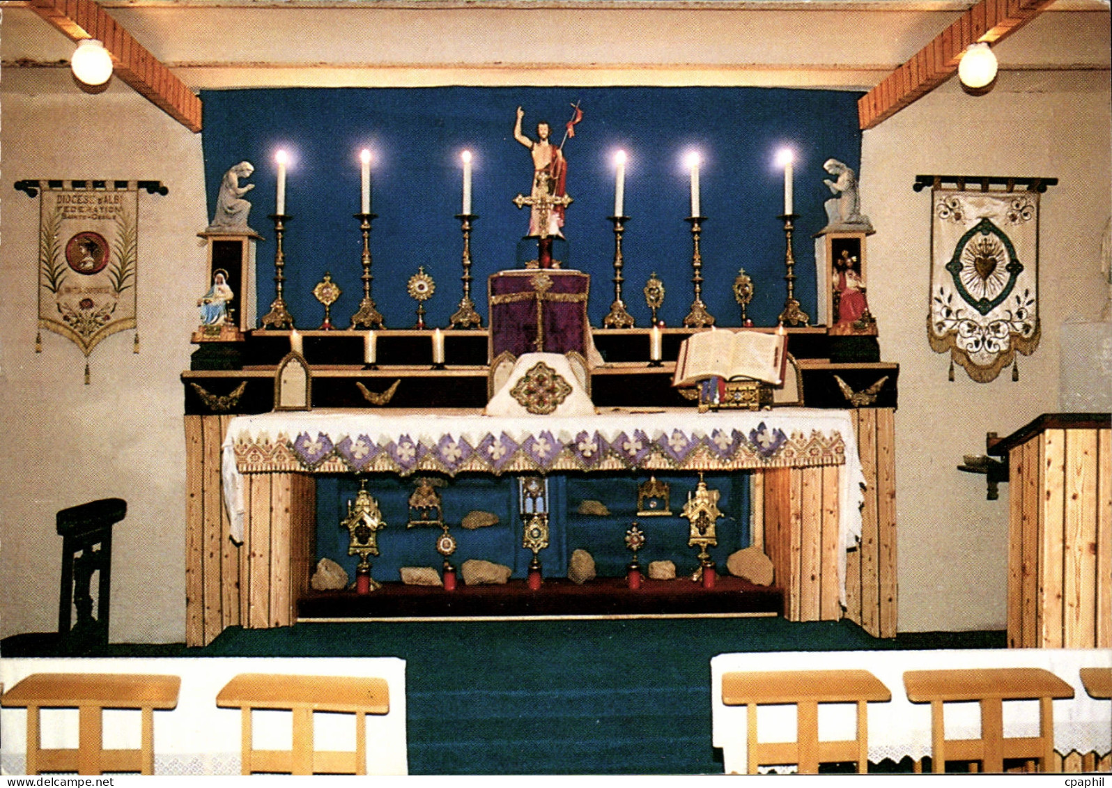 CPM Chapelle Saint Jean Baptiste Molieres Sur Ceze Maitre Autel