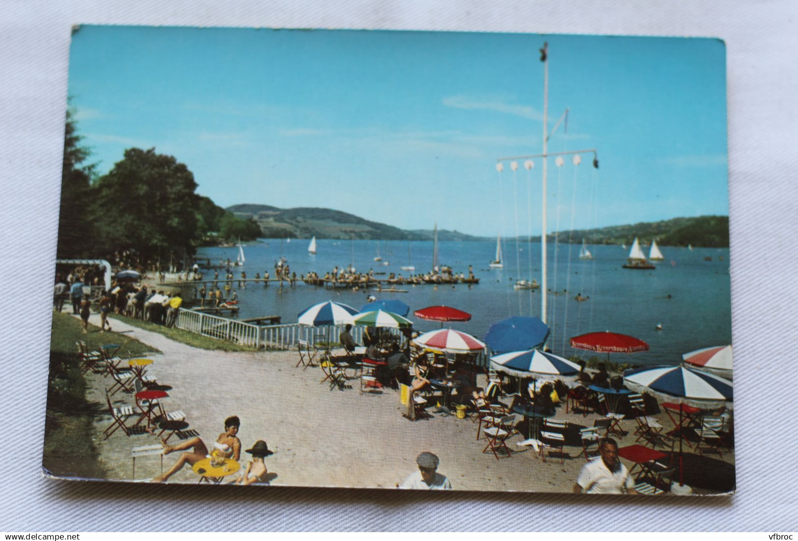 Cpm, Charavines les Bains, la plage des dauphins, Isère 38
