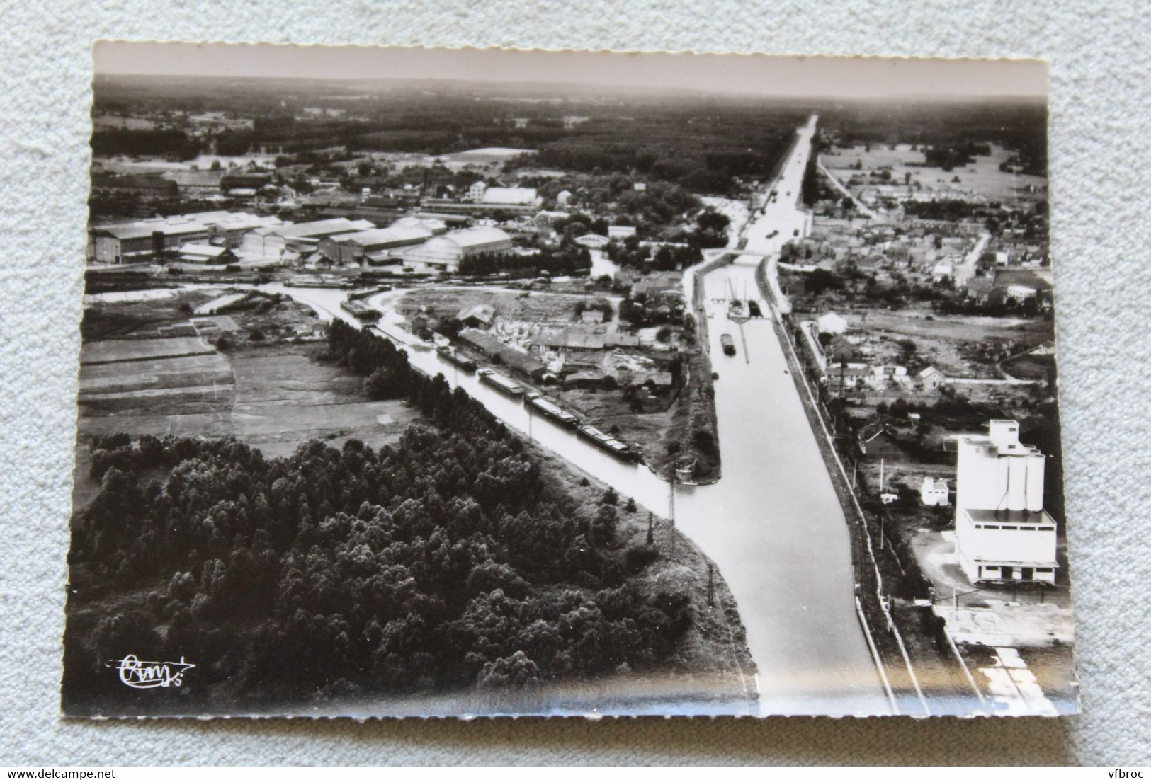 Cpm, Chauny, les écluses, vue aérienne, Aisne 02