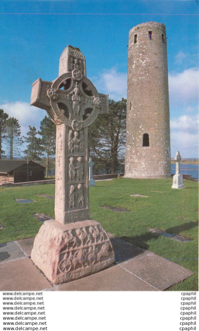 CPM Clonmacnois Co Offaly High Cross and Round Tower