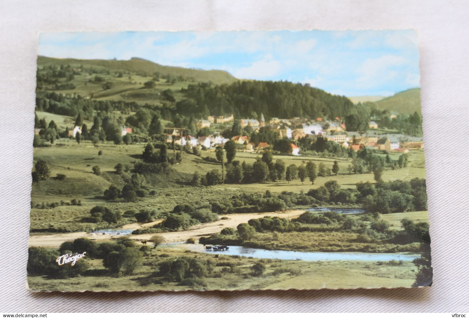 Cpm, Condat en Feniers, vue générale, Cantal 15