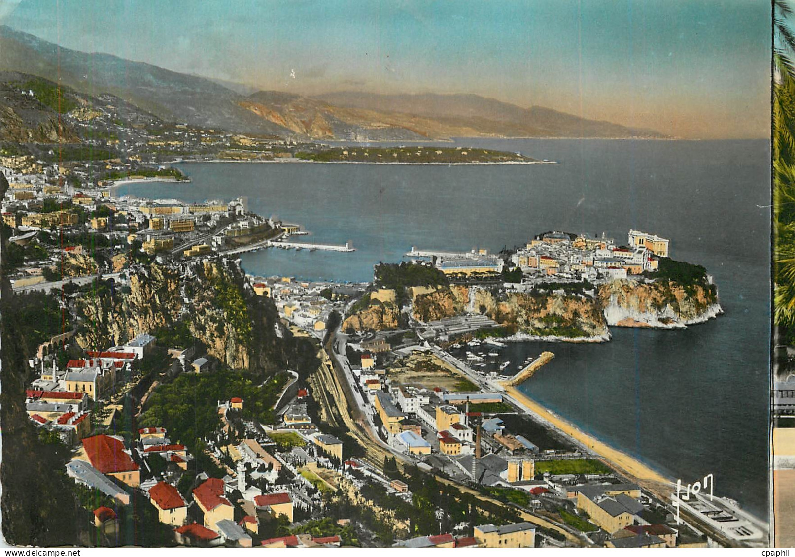CPM Cote d'Azur Vue generale sur le rocher de Monaco Monte Carlo Le Cap Martin et l'Italie