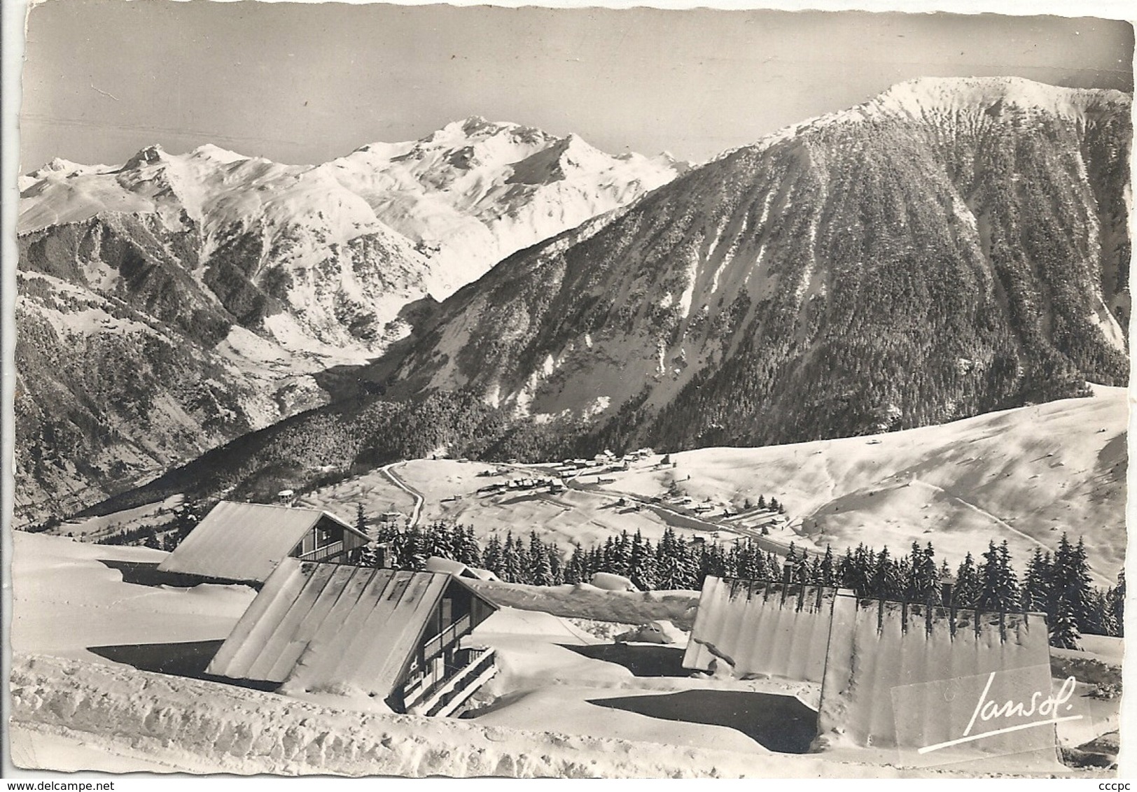 CPM Courchevel Chalet de la résidence Moriond et le Massif Bellecôte