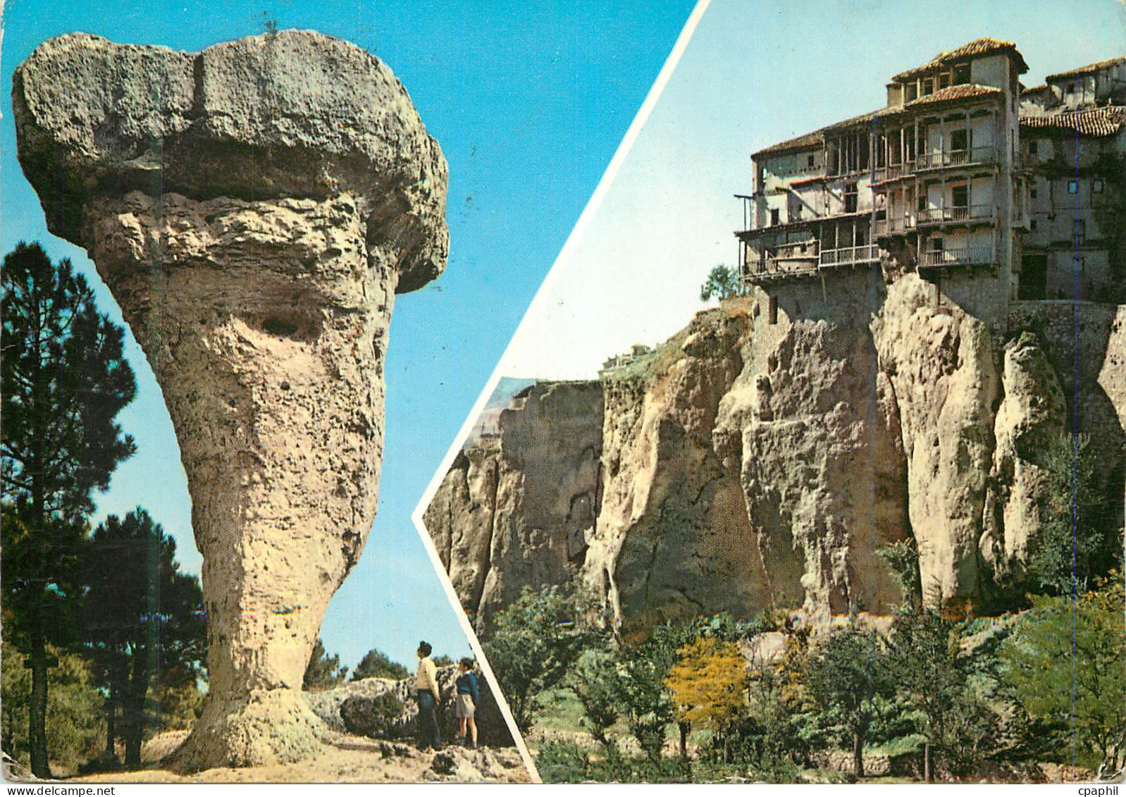 CPM Cuenca Casas Colgadas y la Ciudad Encantada Maisons Suspendues et la Cite Enchantee