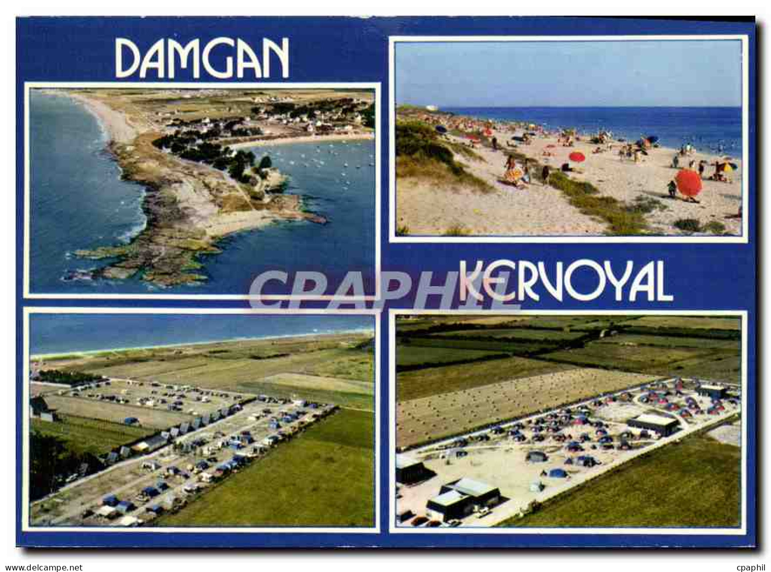 CPM Damgan Kervoyal Morbihan la pointe la plage camping Cote d'Amour Camping tourisme et Travail