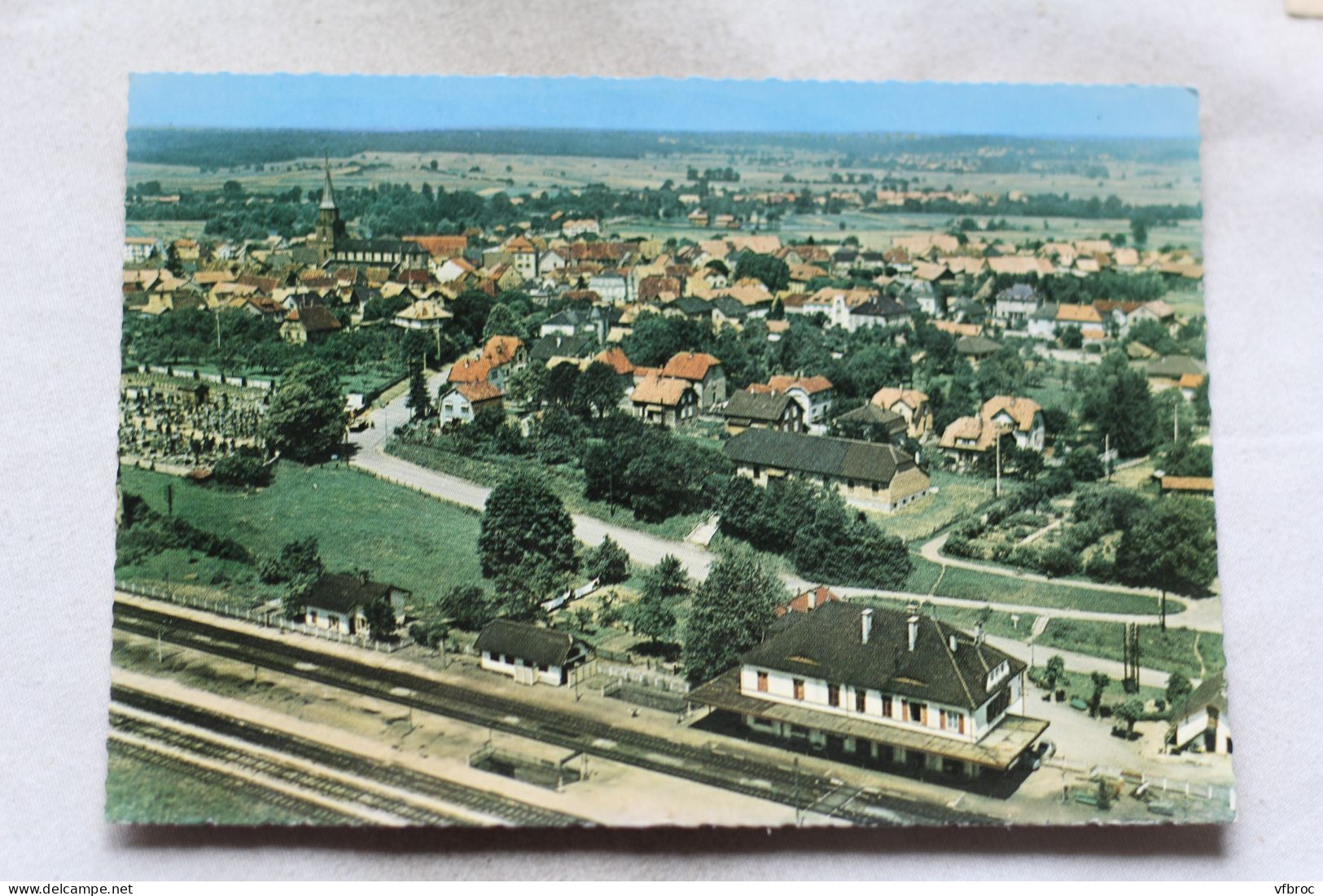 Cpm, Dannemarie, vue panoramique depuis la gare, Haut Rhin 68
