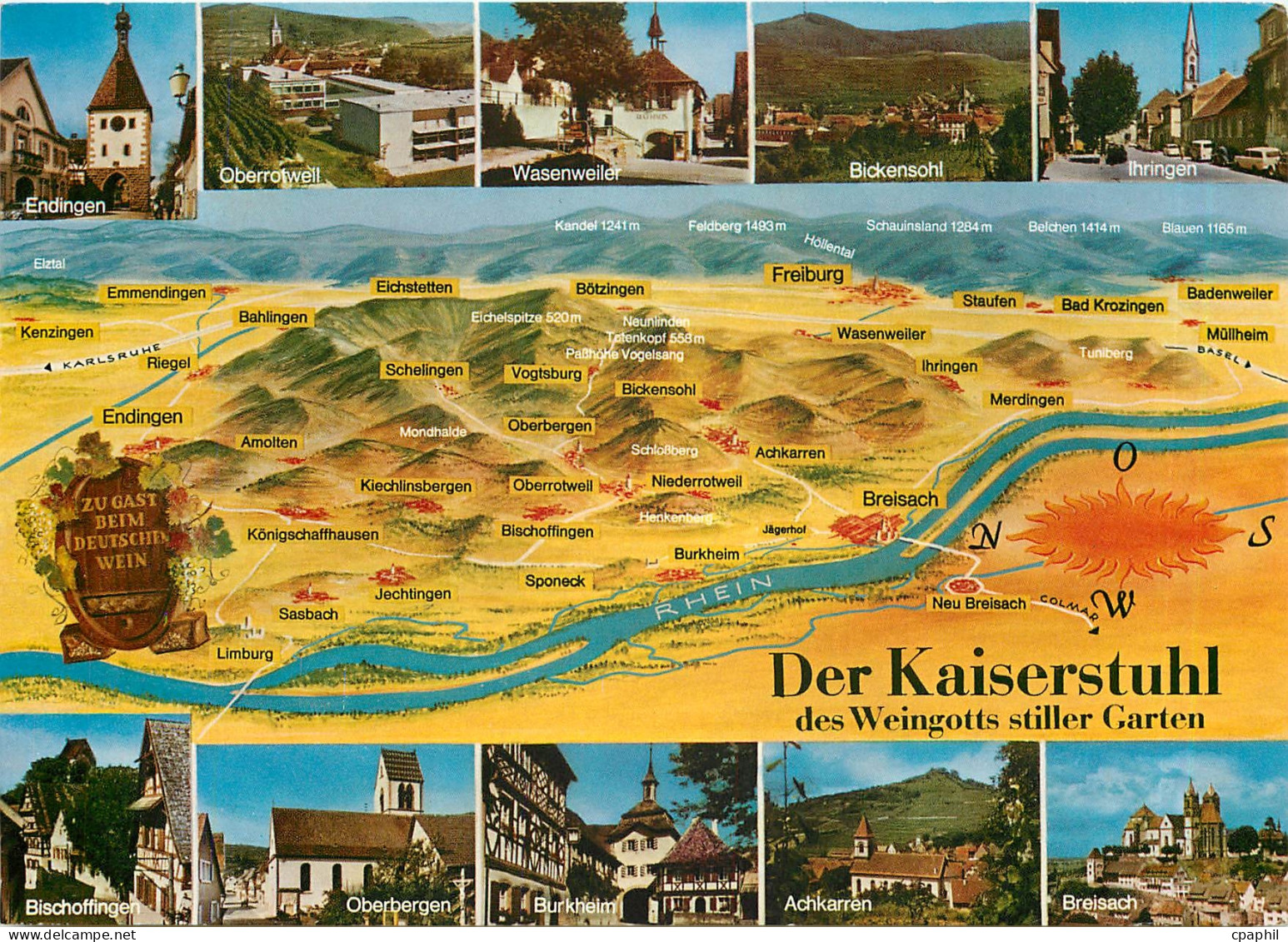 CPM Der Kaiserstuhl des Weingotts Stiller Garten