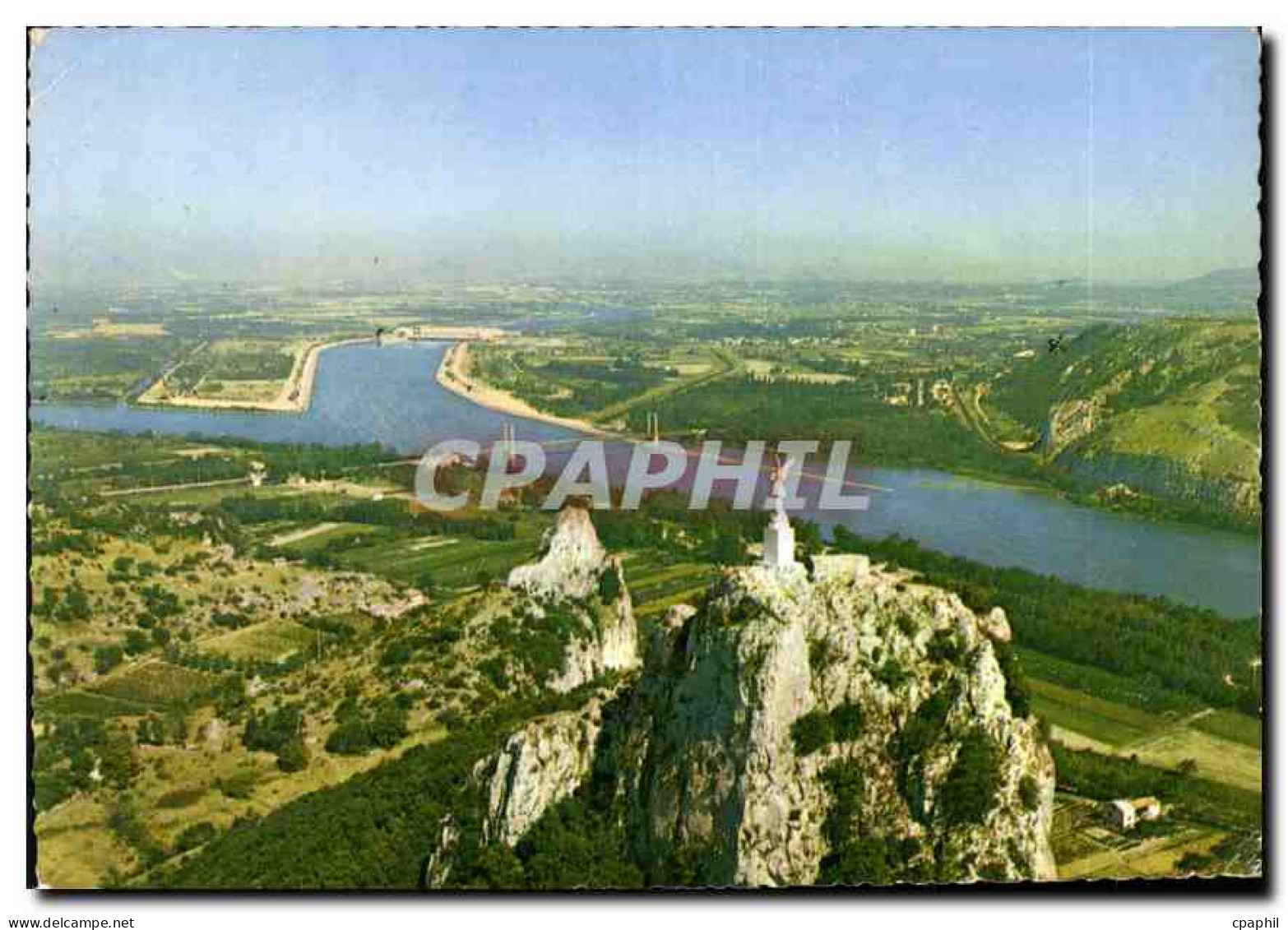 CPM Donzere Drome vue aerienne du Rhone