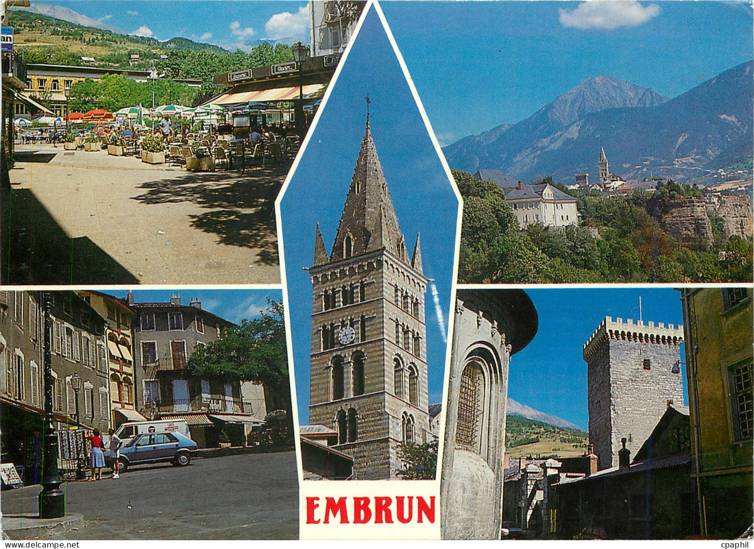 CPM Embrun Hautes Alpes La cathedrale La Place St Marcelin