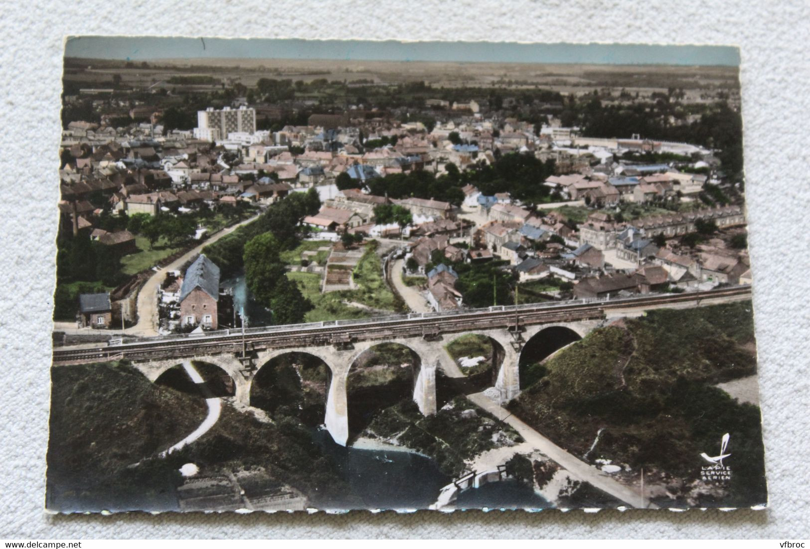 Cpm, en avion au dessus de Hirson, le viaduc du Gland, Aisne 02