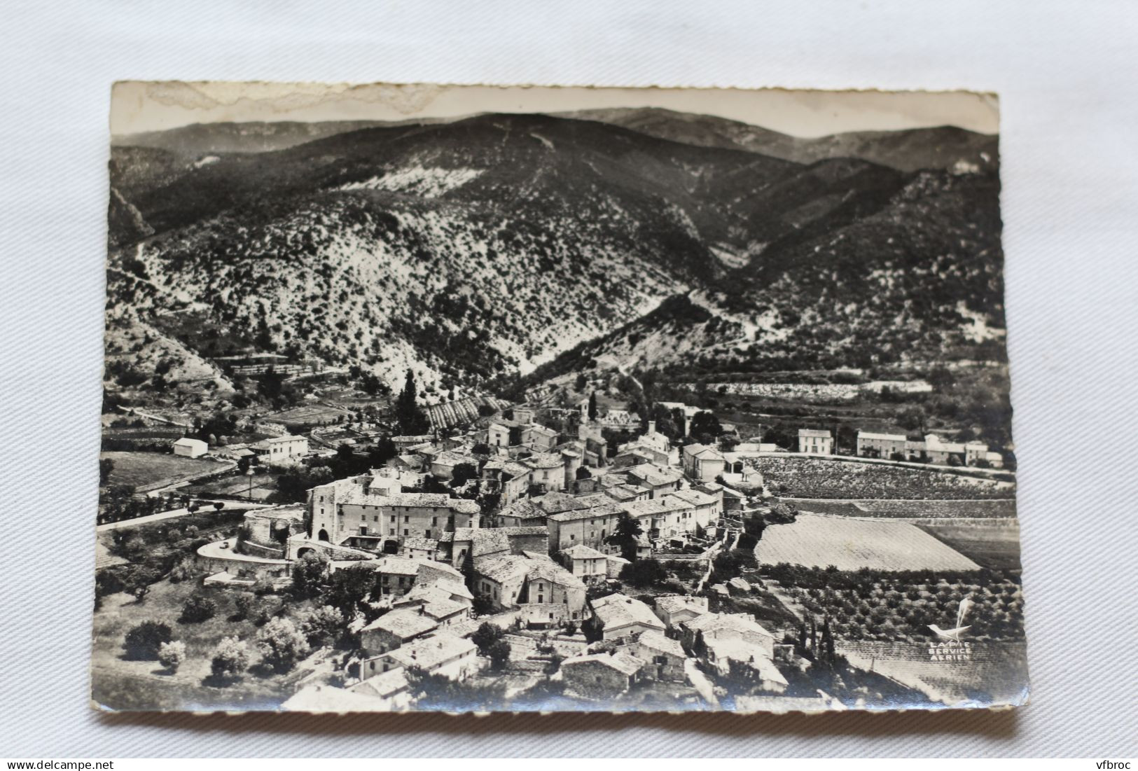 Cpm, en avion au dessus de Rousset les Vignes, vue d'ensemble, Drôme 26