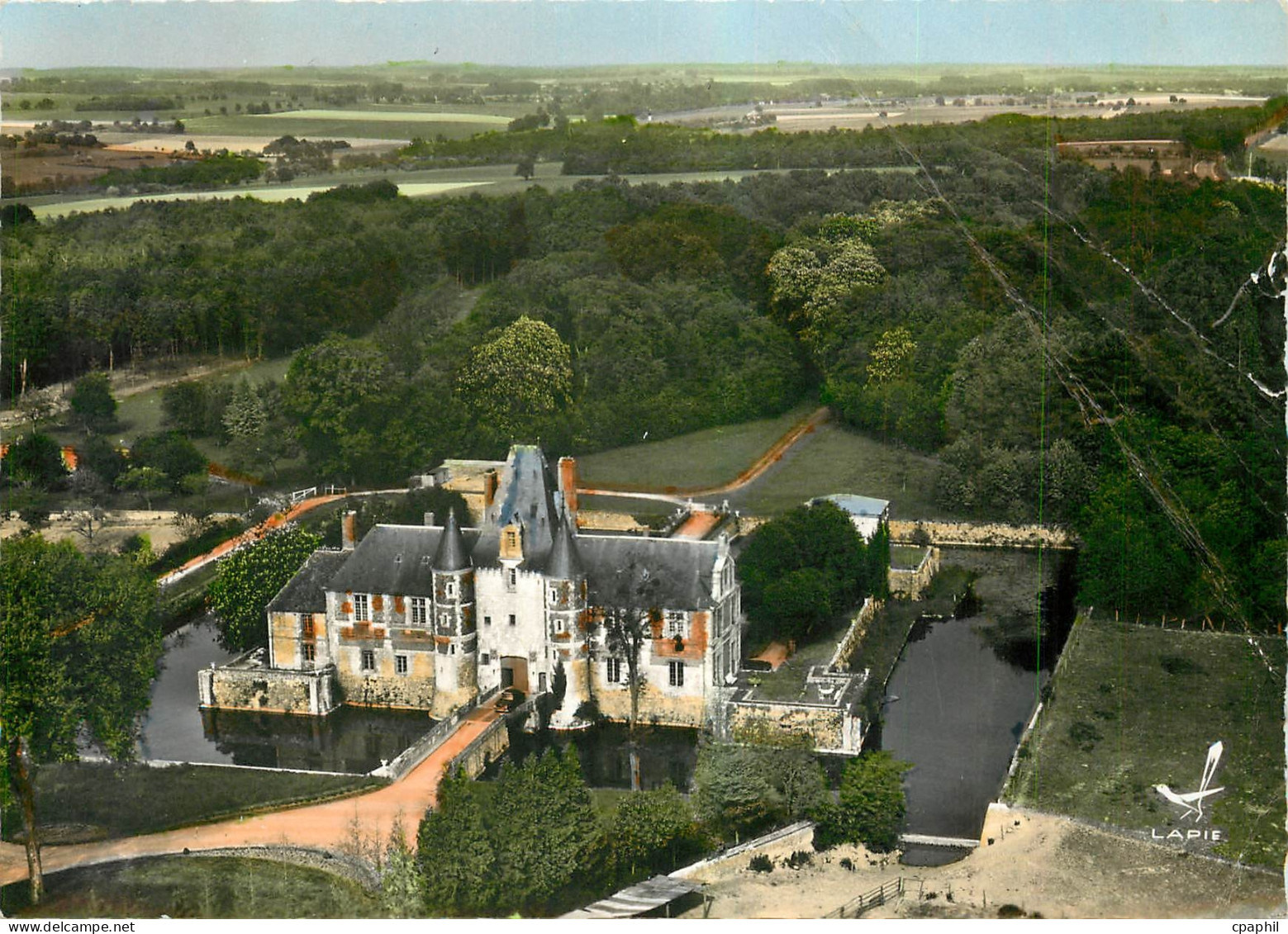 CPM En avion au dessus Esternay (Marne) le chateau