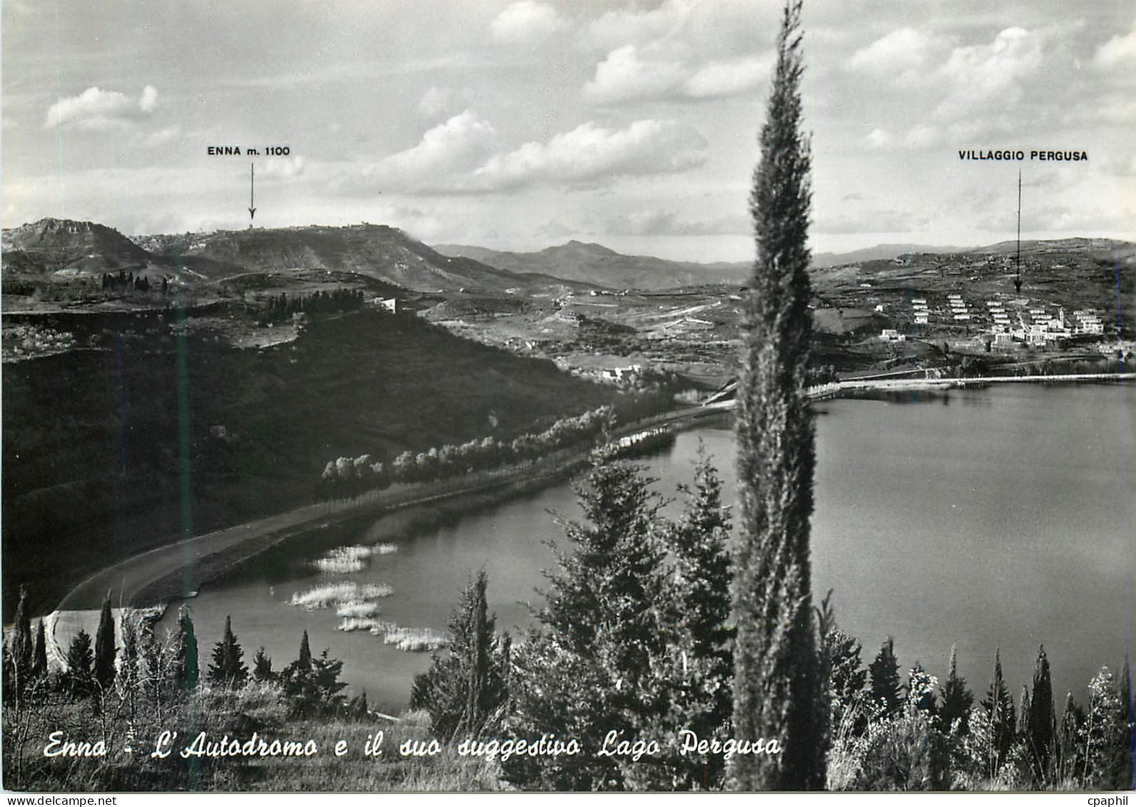 CPM Enna - L'autodromo e il suo suggestivo Lago Pergusa