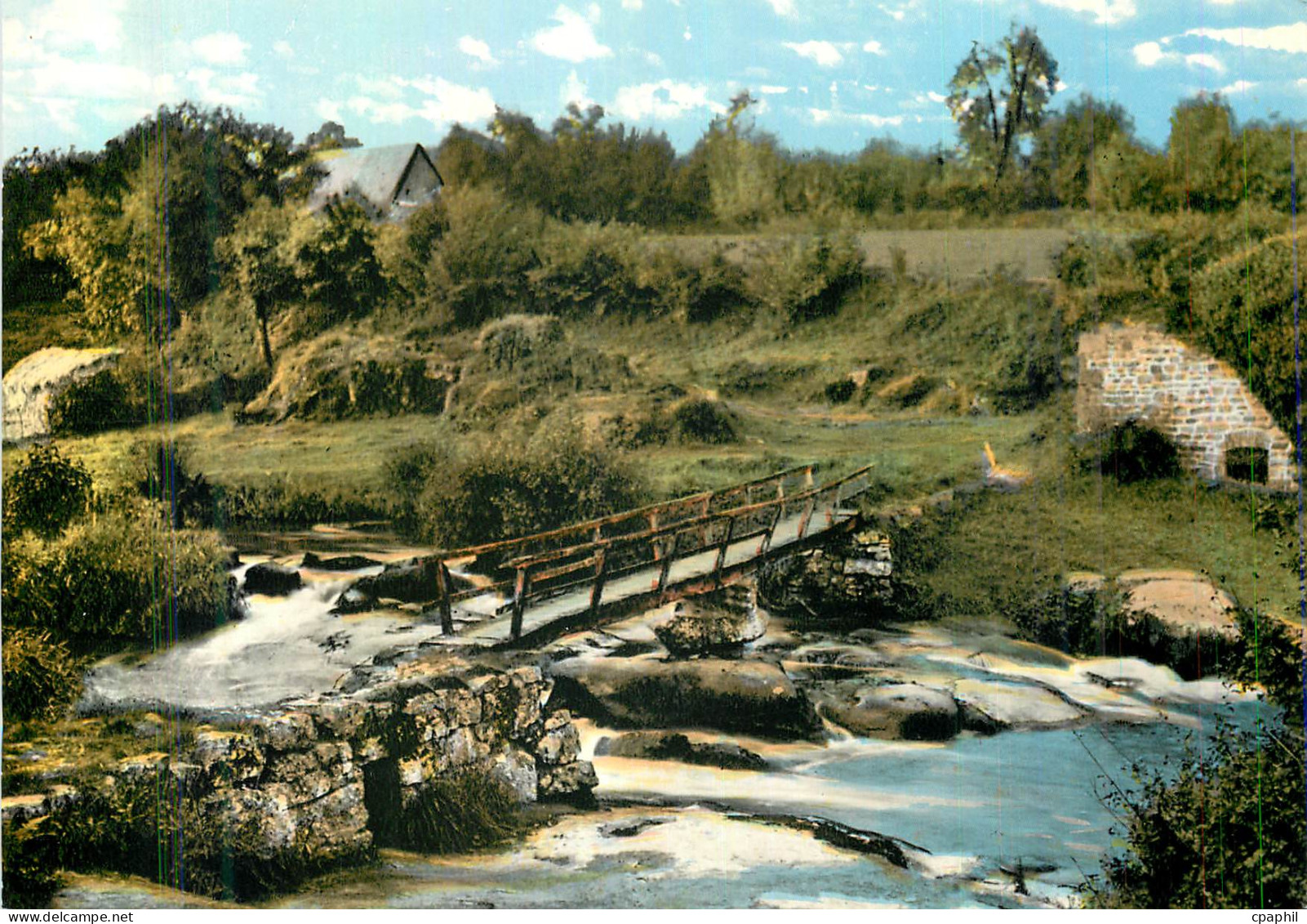 CPM Environs de Gorron (Mayenne) Passerelle du Vieux Moulin sur la Colmont